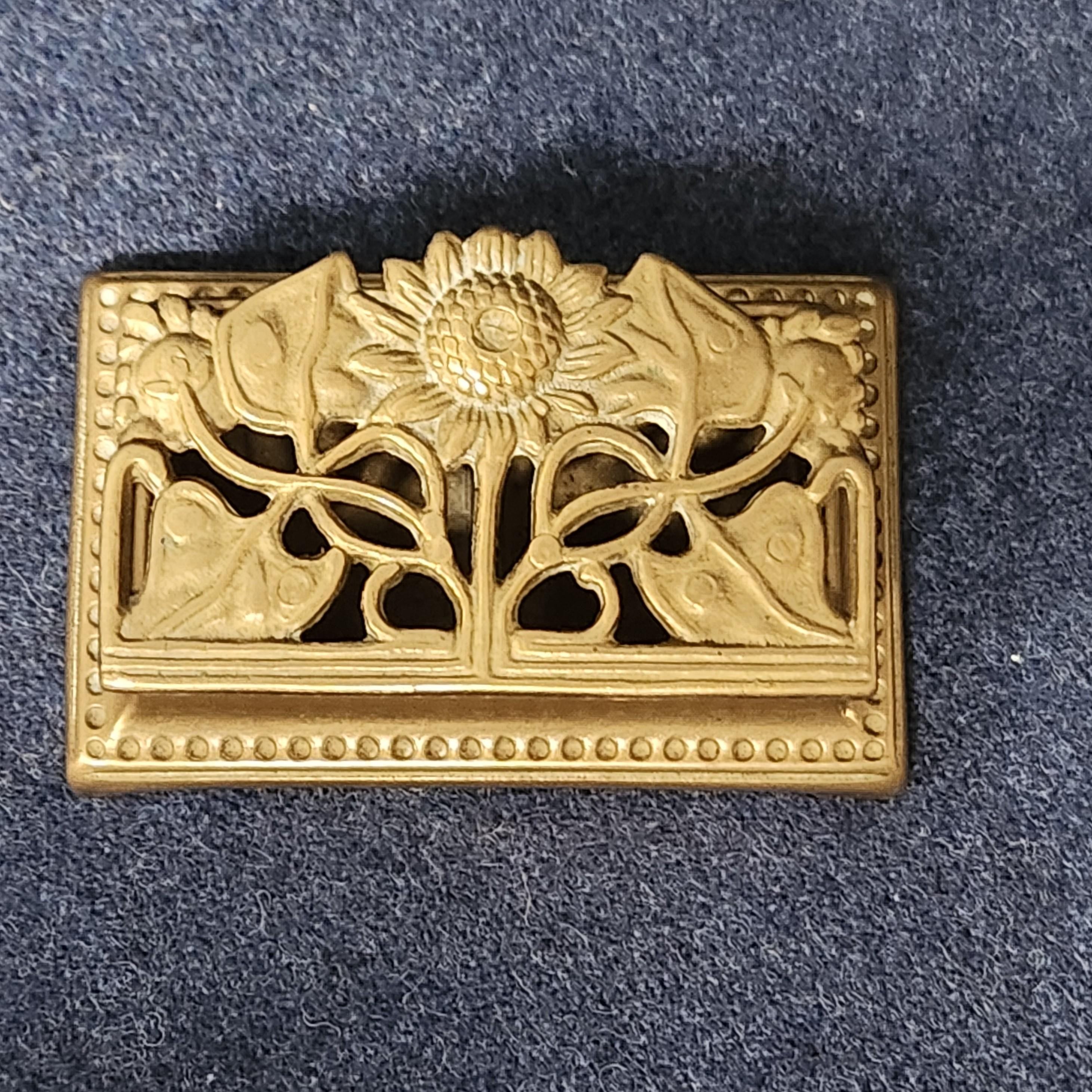 Vintage Cast Brass Postage Stamp Box