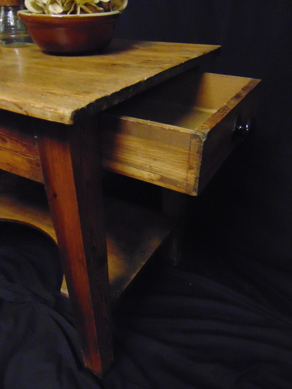 Stained Pine Antique Welsh Dairy Table