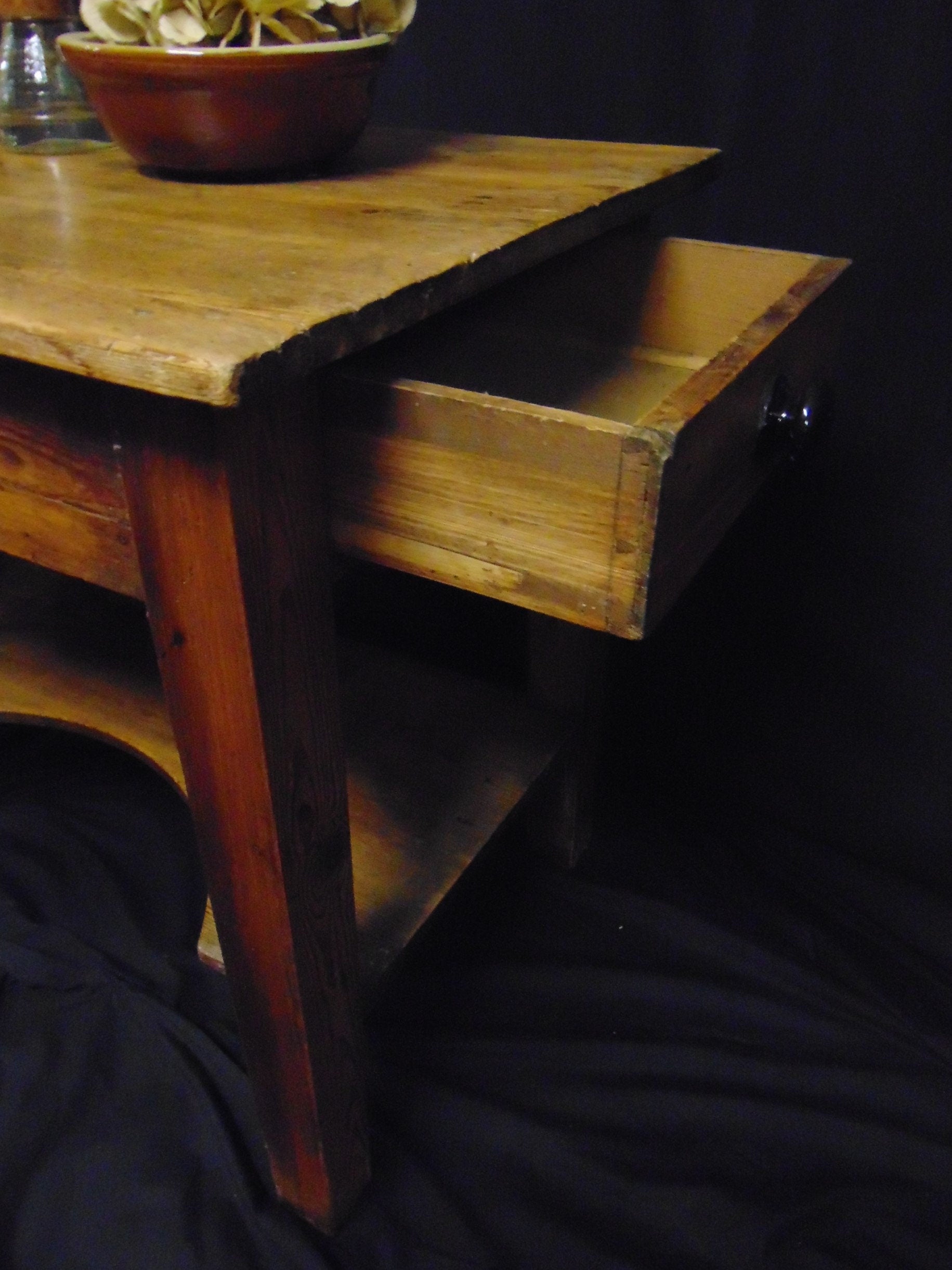 Stained Pine Antique Welsh Dairy Table