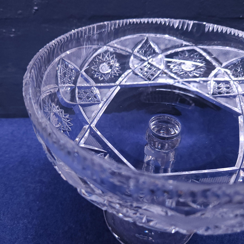 Early 20thC Bavarian Cut Crystal Comport/Tazza