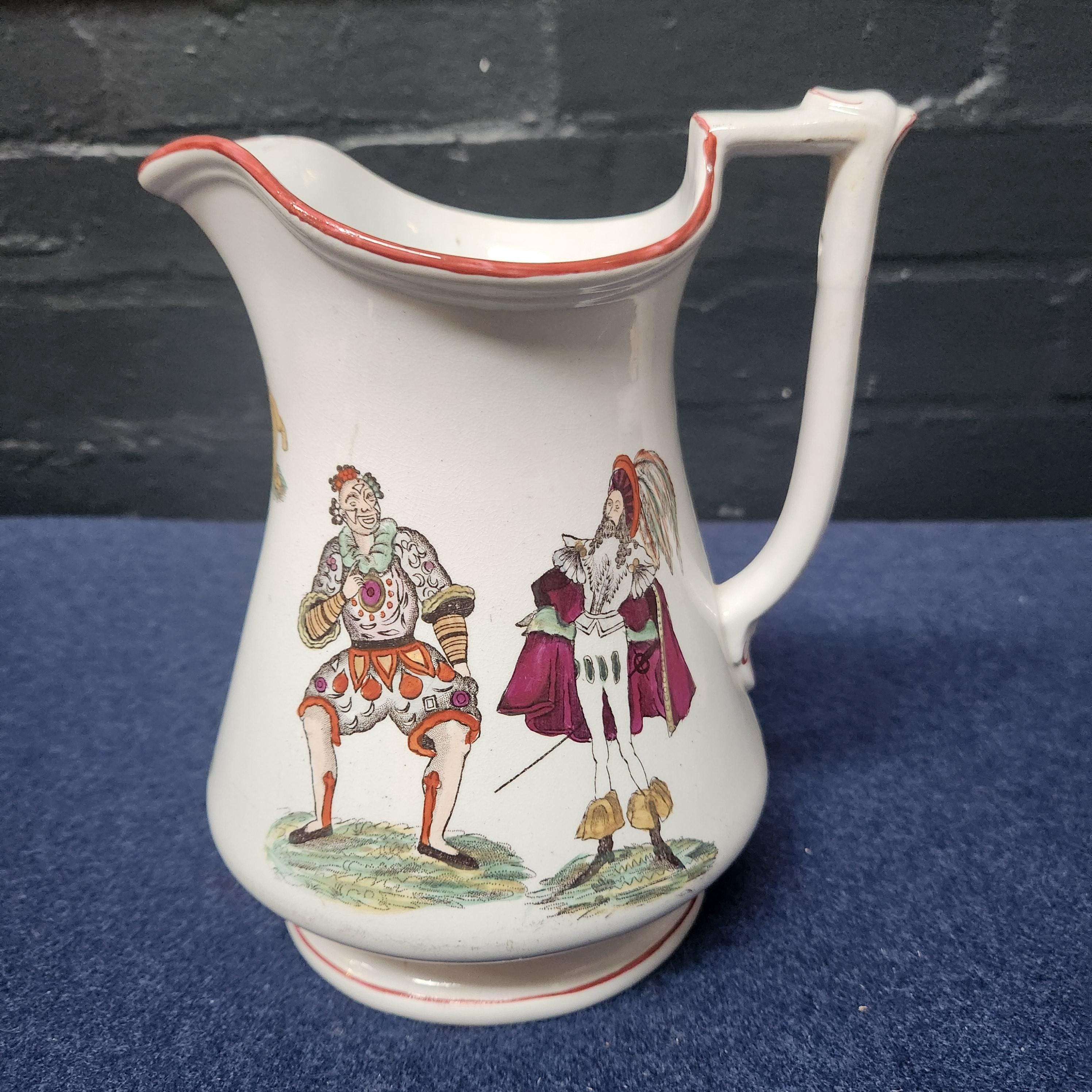 SOLD **** 19thC Elsmore & Forster Jester Puzzle Jug