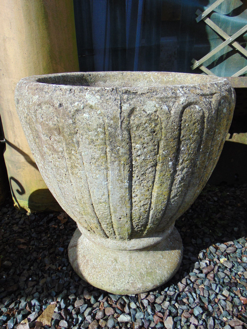 Weathered Reconstituted Stone Garden Urn