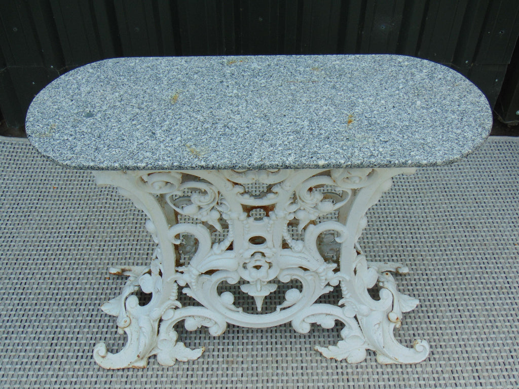 Victorian Cast Iron Marble Topped Table