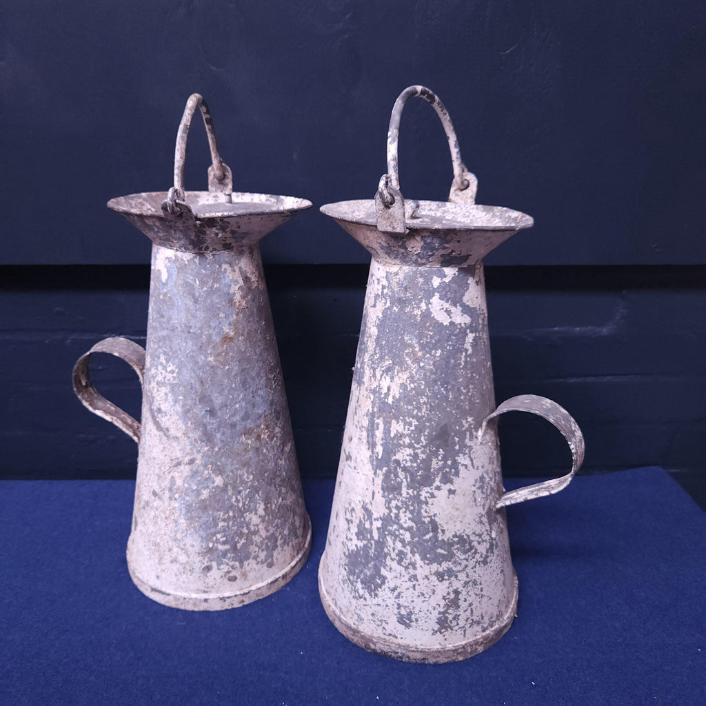 Pair Cornish Zinc & Aluminium Milk Churns Circa Mid to Late 19thC