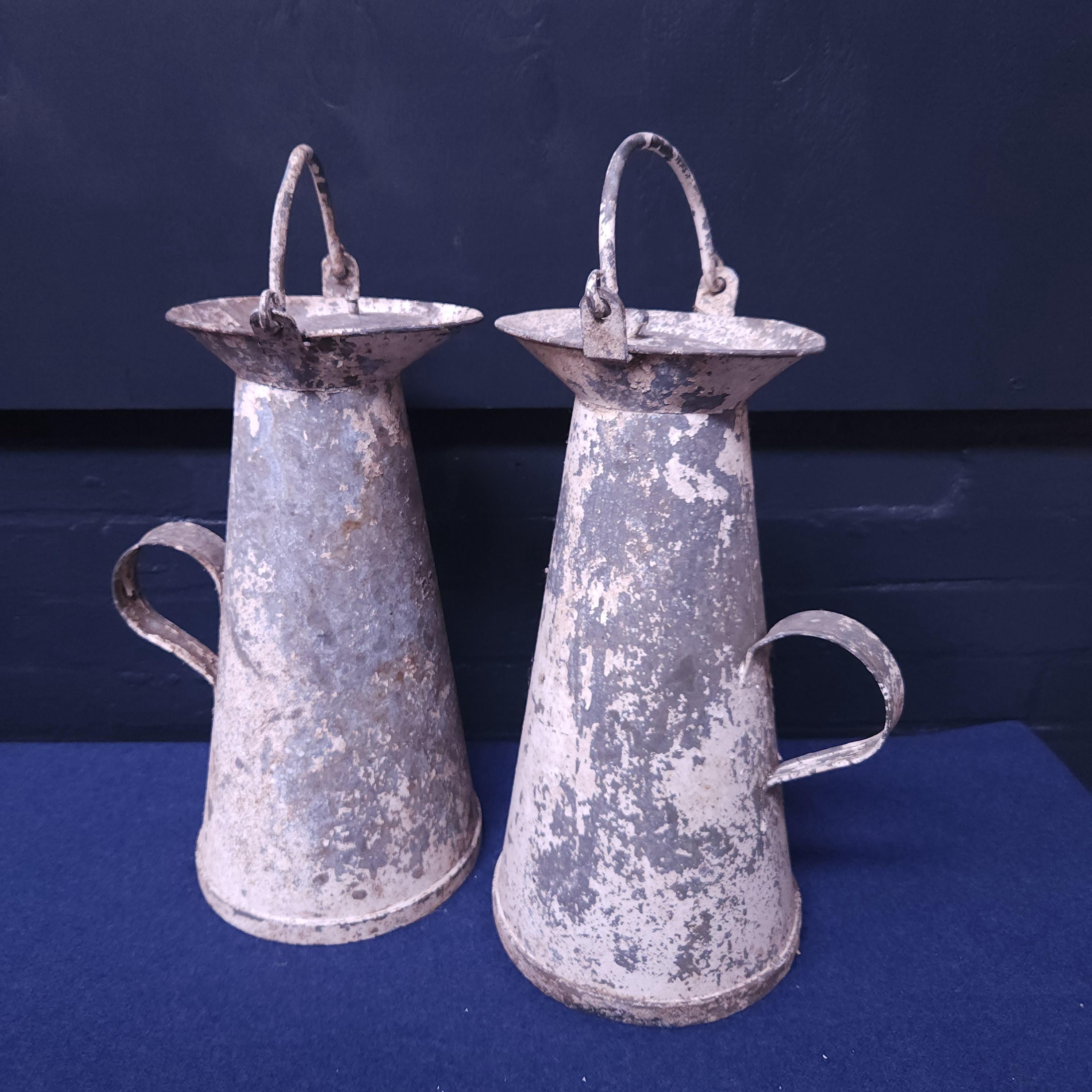 Pair Cornish Zinc & Aluminium Milk Churns Circa Mid to Late 19thC