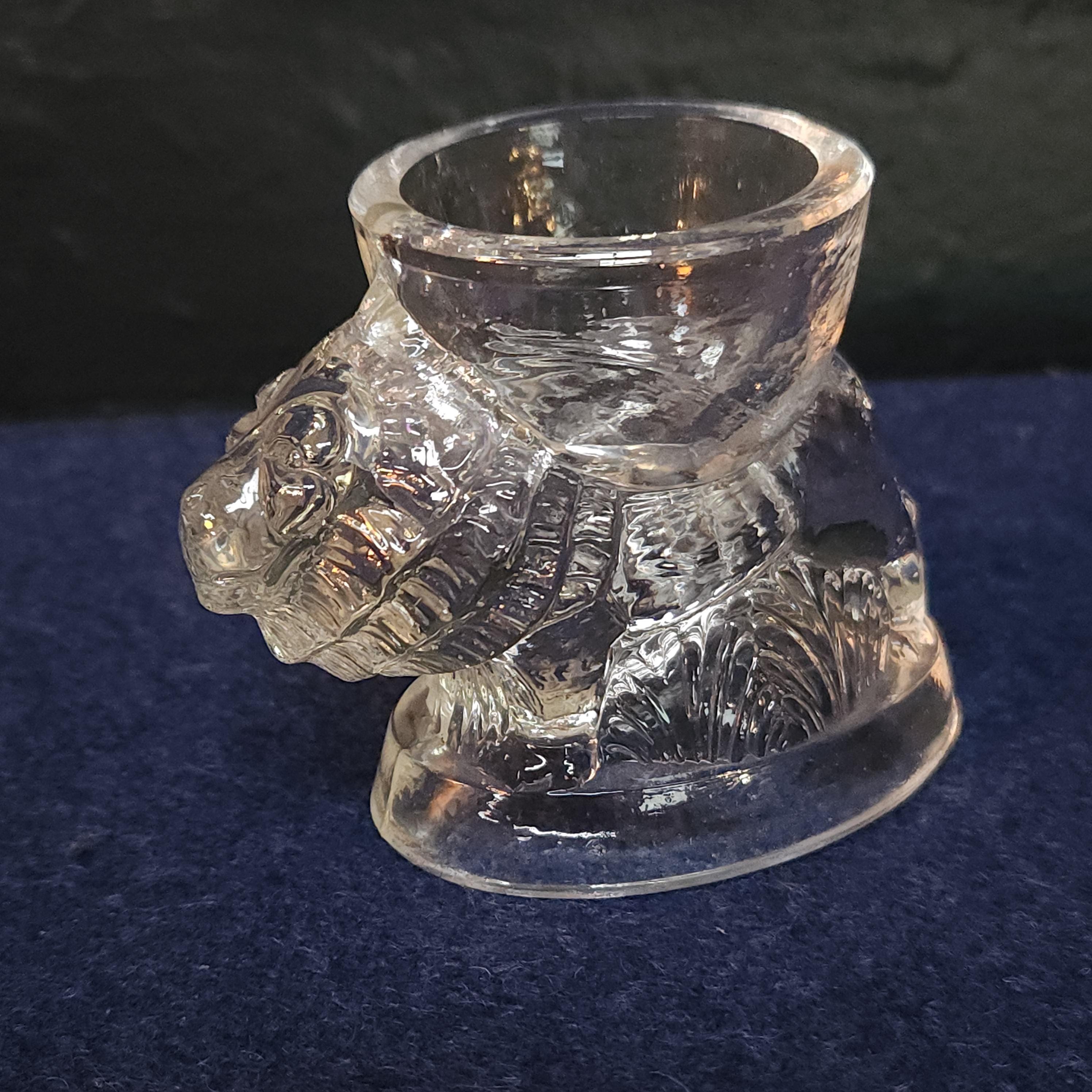 Pressed Glass Lion Egg Cup