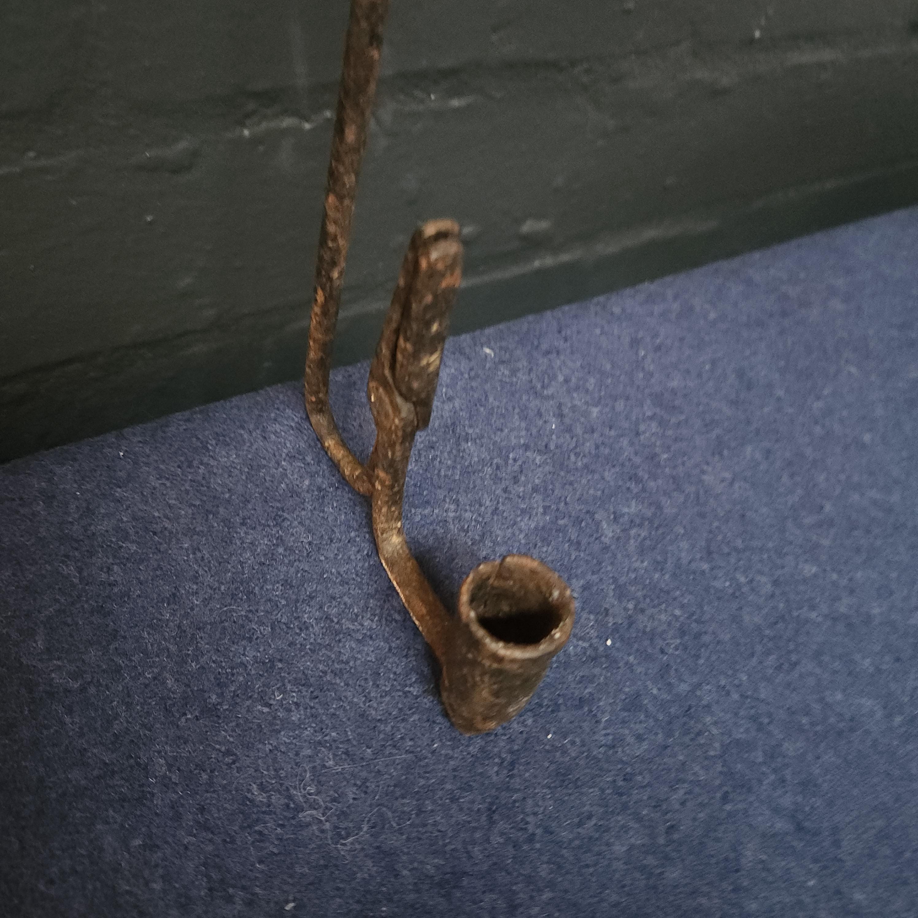 Welsh Hanging Rushlight and Candle Holder, circa late 18th Century