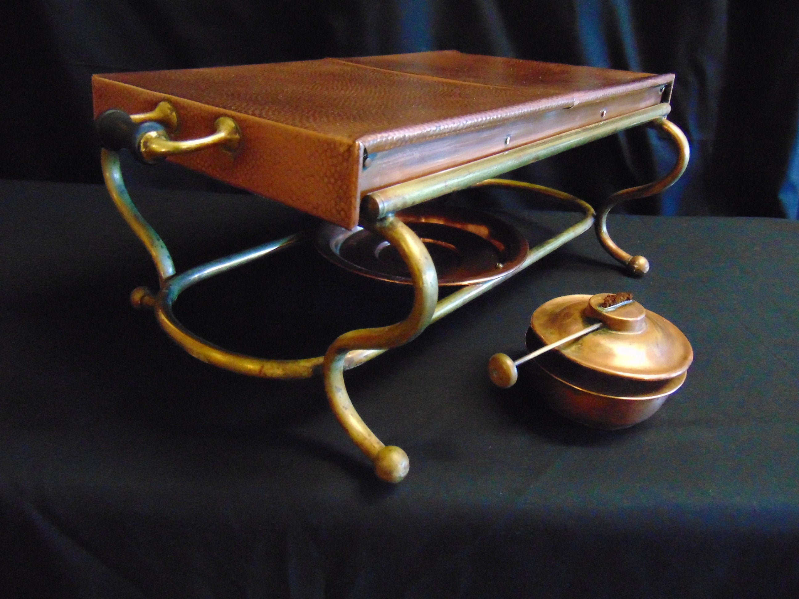 Edwardian Copper and Brass Tabletop Food Warmer - Townshends Ltd