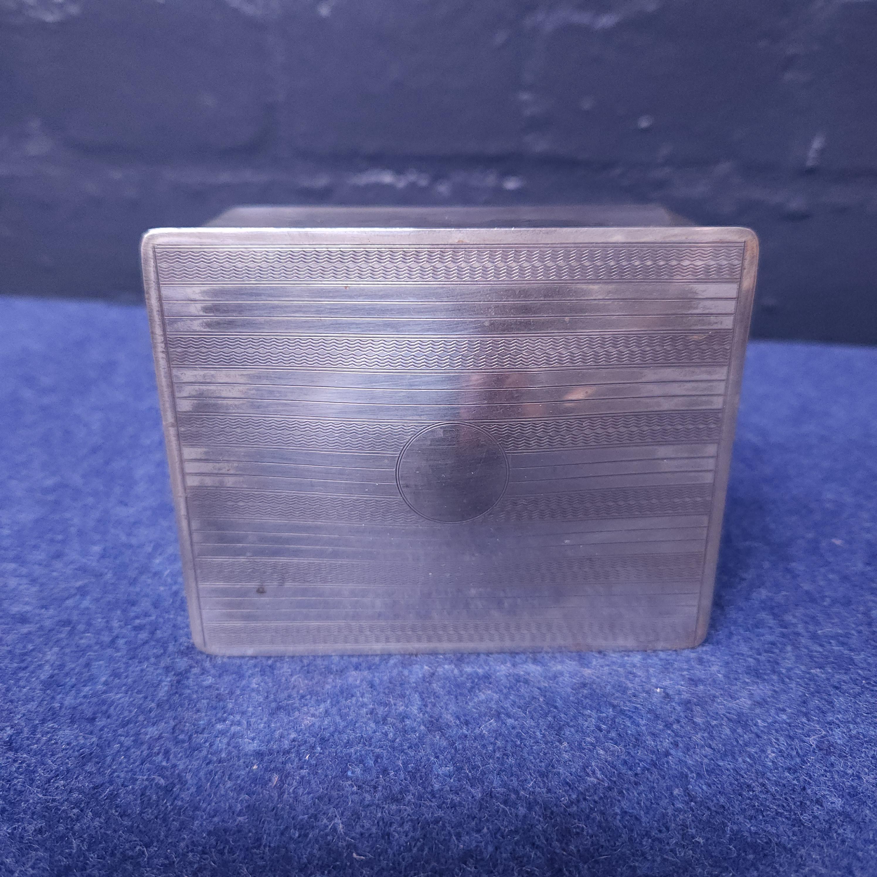 Silverplated Box, Engine-Turned Engraved, Wood Lined