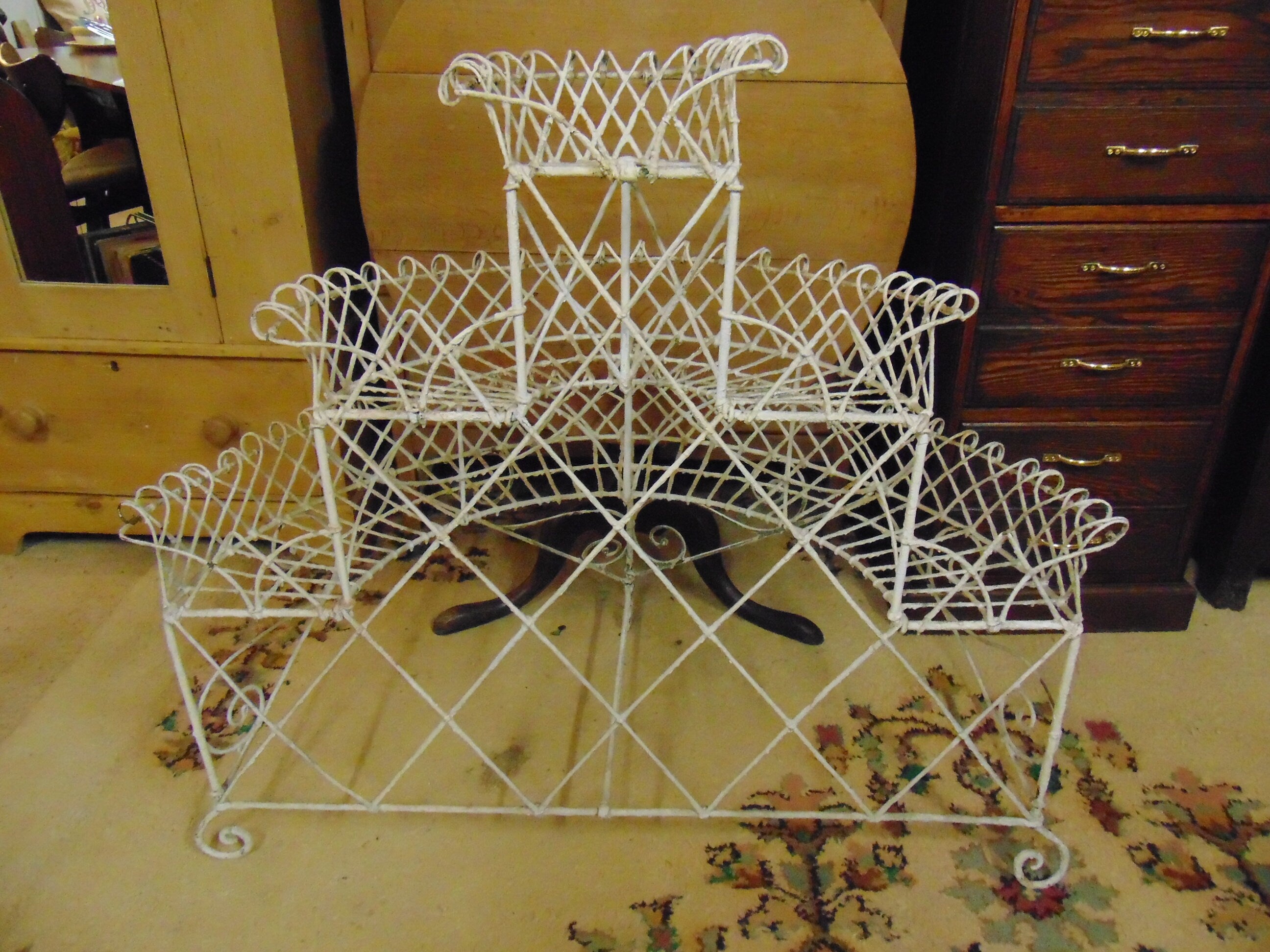 Antique Victorian Wirework Plant Stand