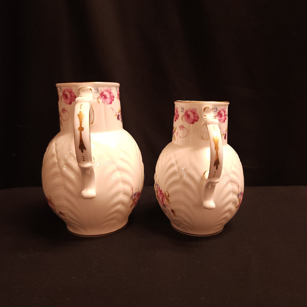 Pair Coalport 'Caughley Mask Head Jugs'