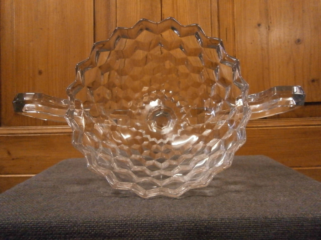 Art Deco Glass Handled Bowl- Vintage