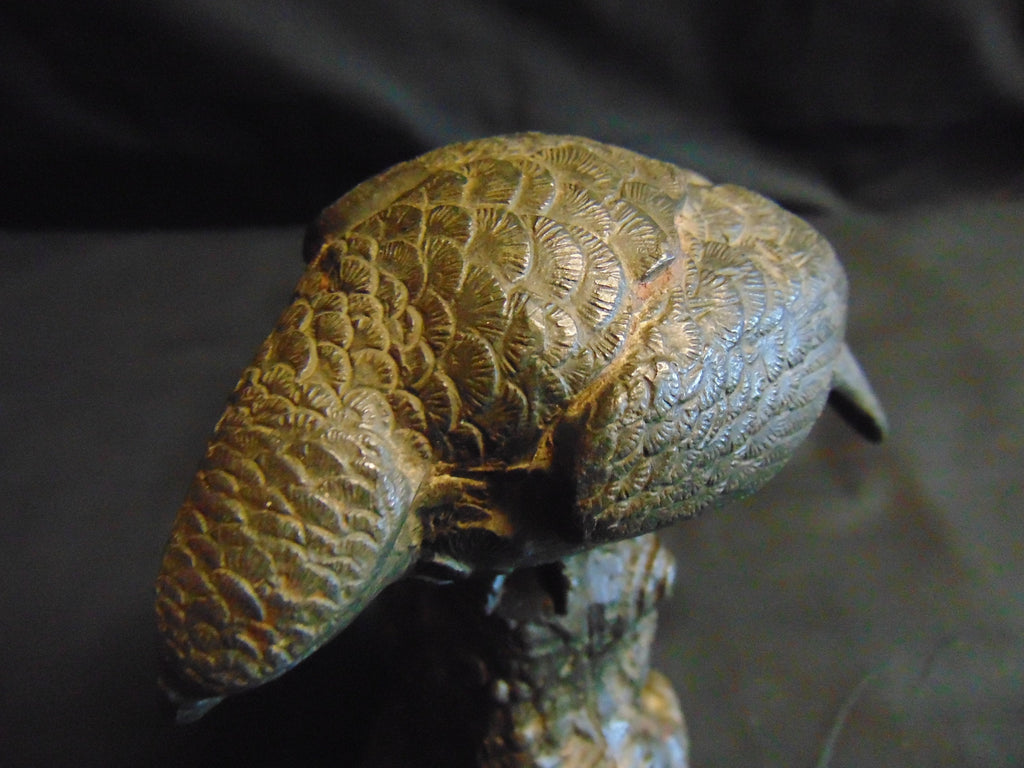 Cast Bronze Of Roosting Bird