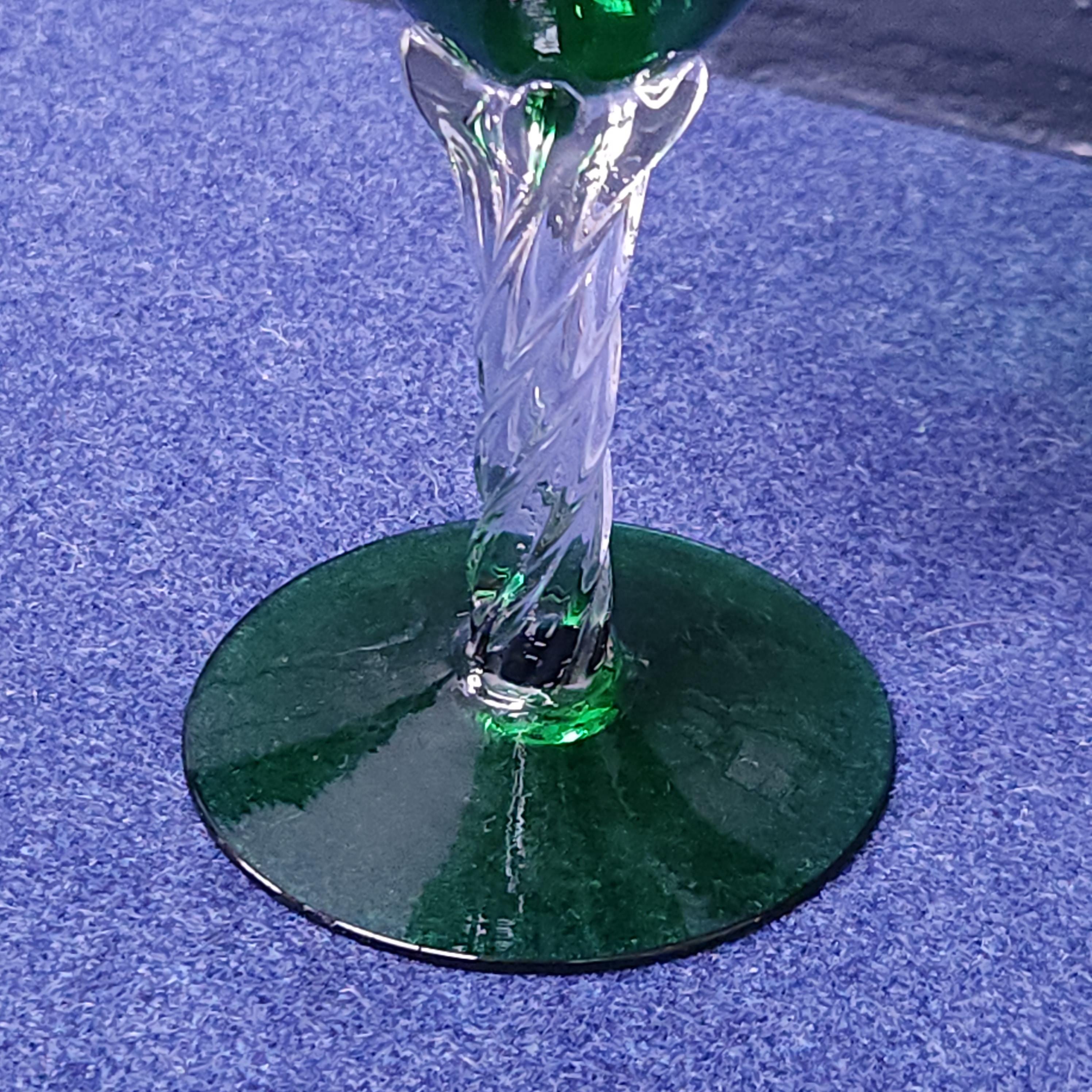 Continental Green Glass Vase