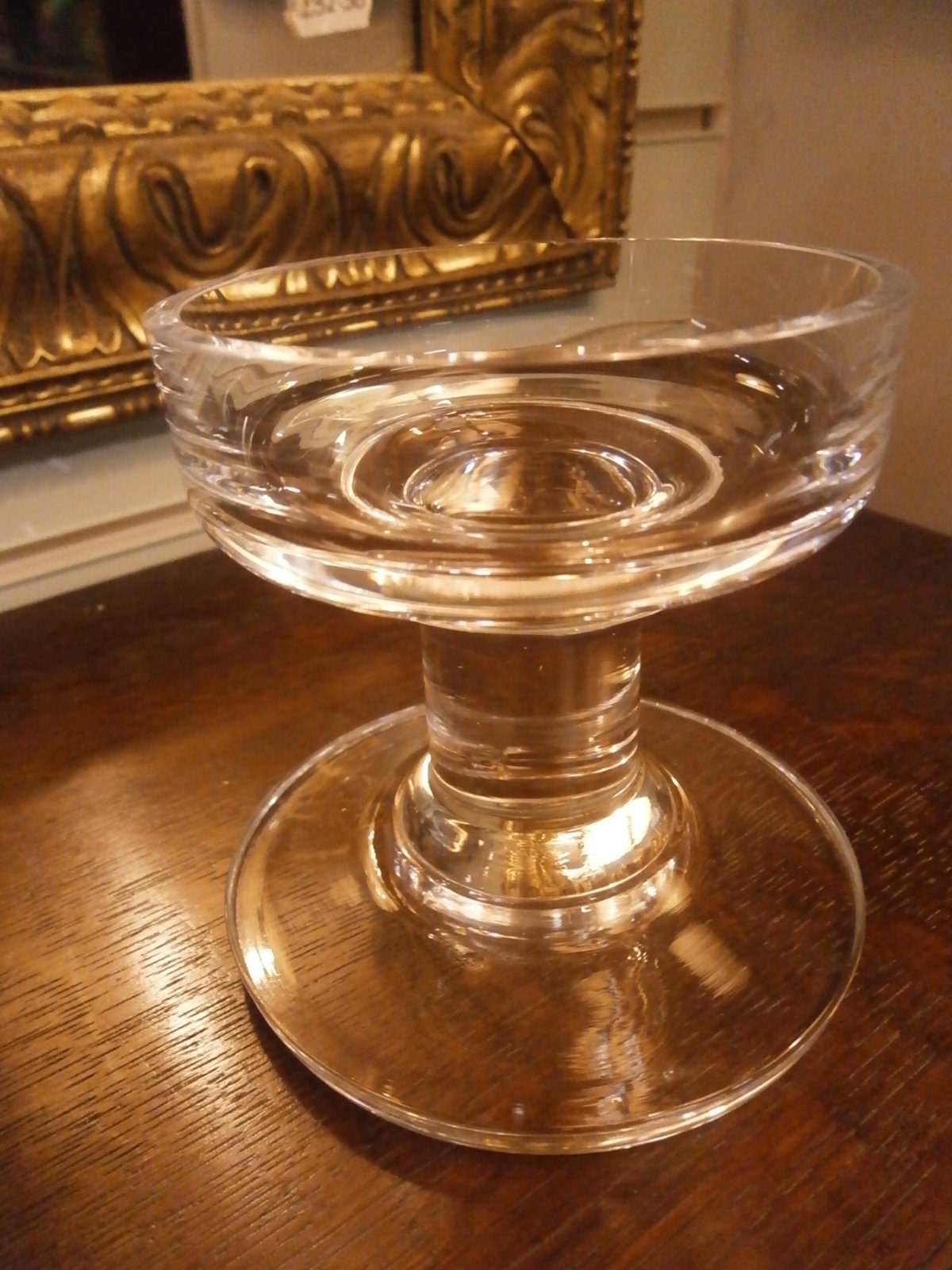 Small Glass Candlestick - Vintage