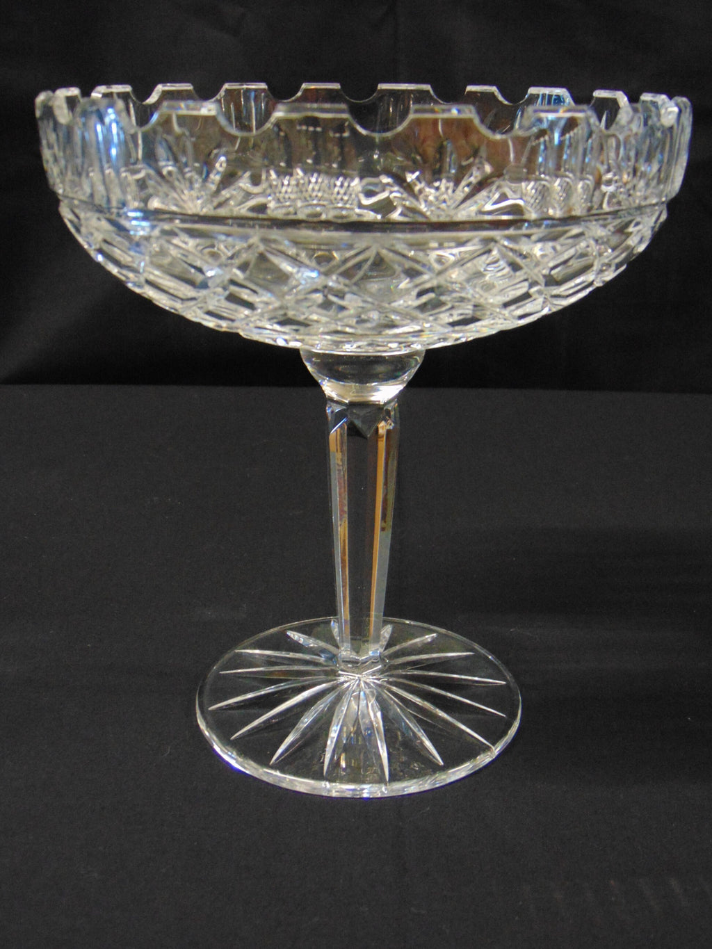 Victorian Hand Cut Crystal Pedestal Comport
