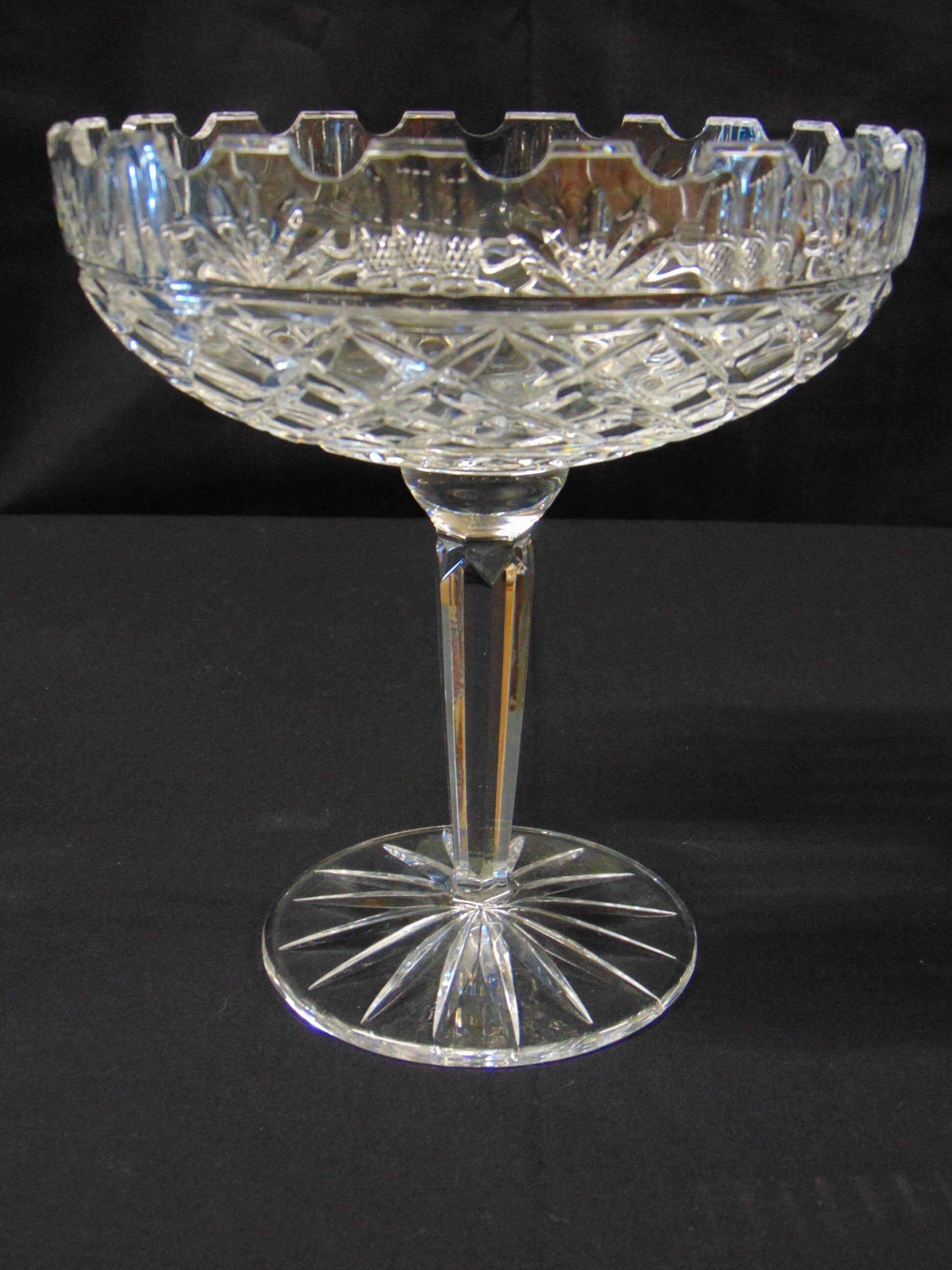 Victorian Hand Cut Crystal Pedestal Comport