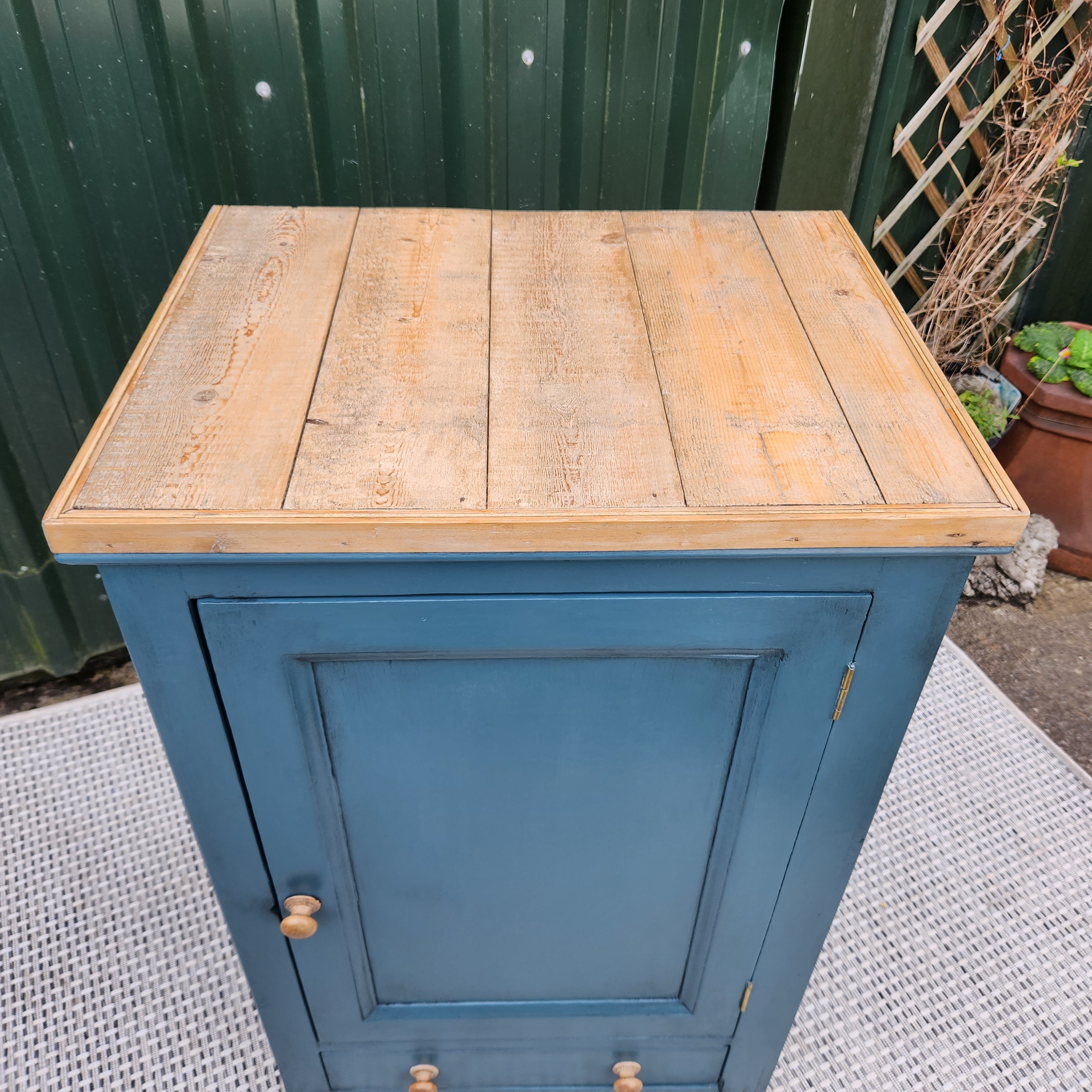 Victorian Larder Cupboard, Upcycled with Farrow & Ball Inchyra Blue