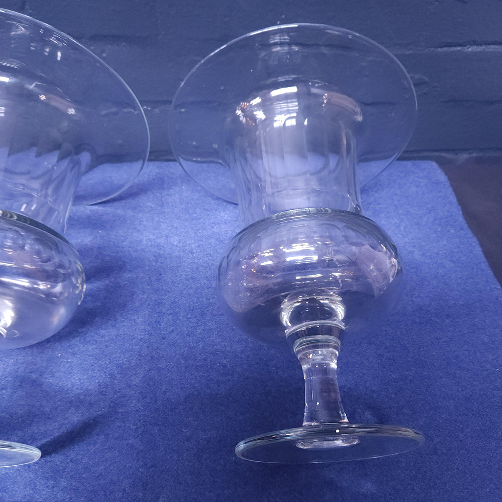 Large Pair 19thC Pedestal Glass Vases
