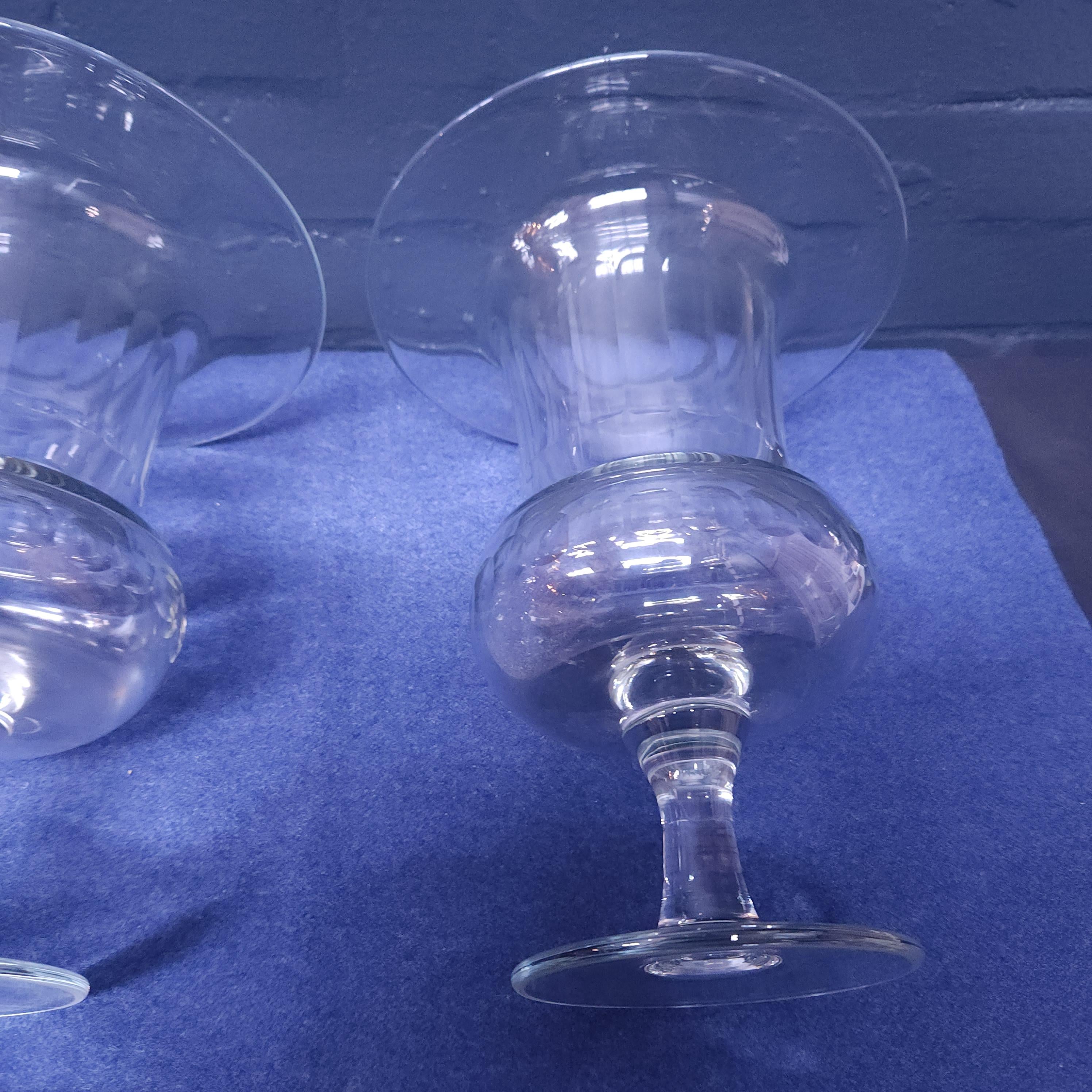 Large Pair 19thC Pedestal Glass Vases