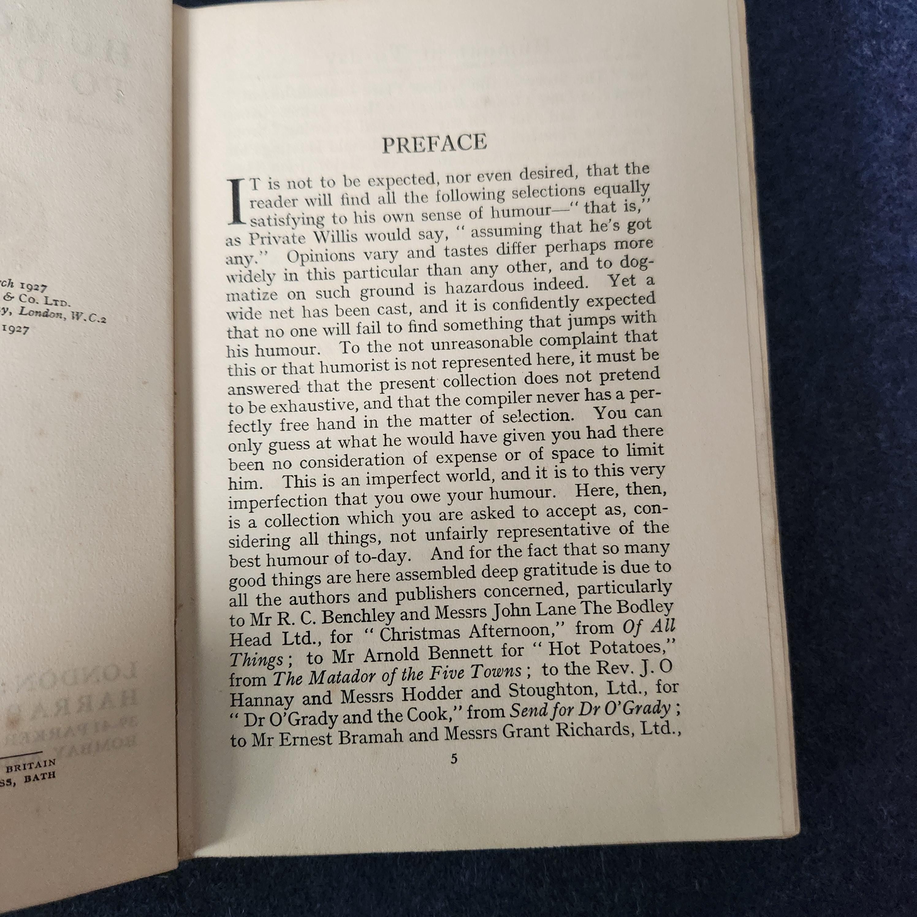 Humour of Today - Selected by F H Pritchard - George G Harrap 1927