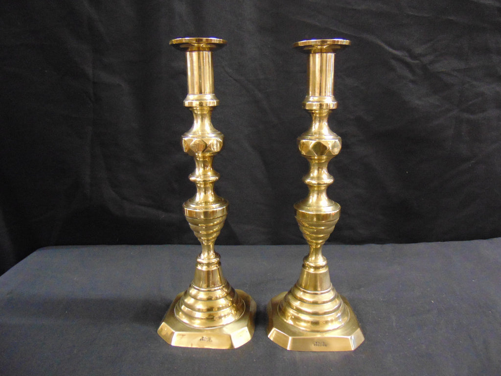 Pair Brass Georgian Candlesticks