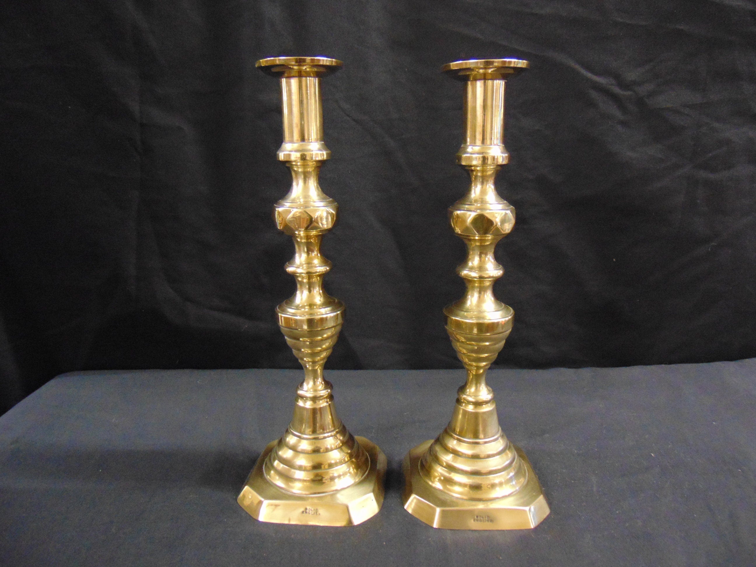 Pair Brass Georgian Candlesticks