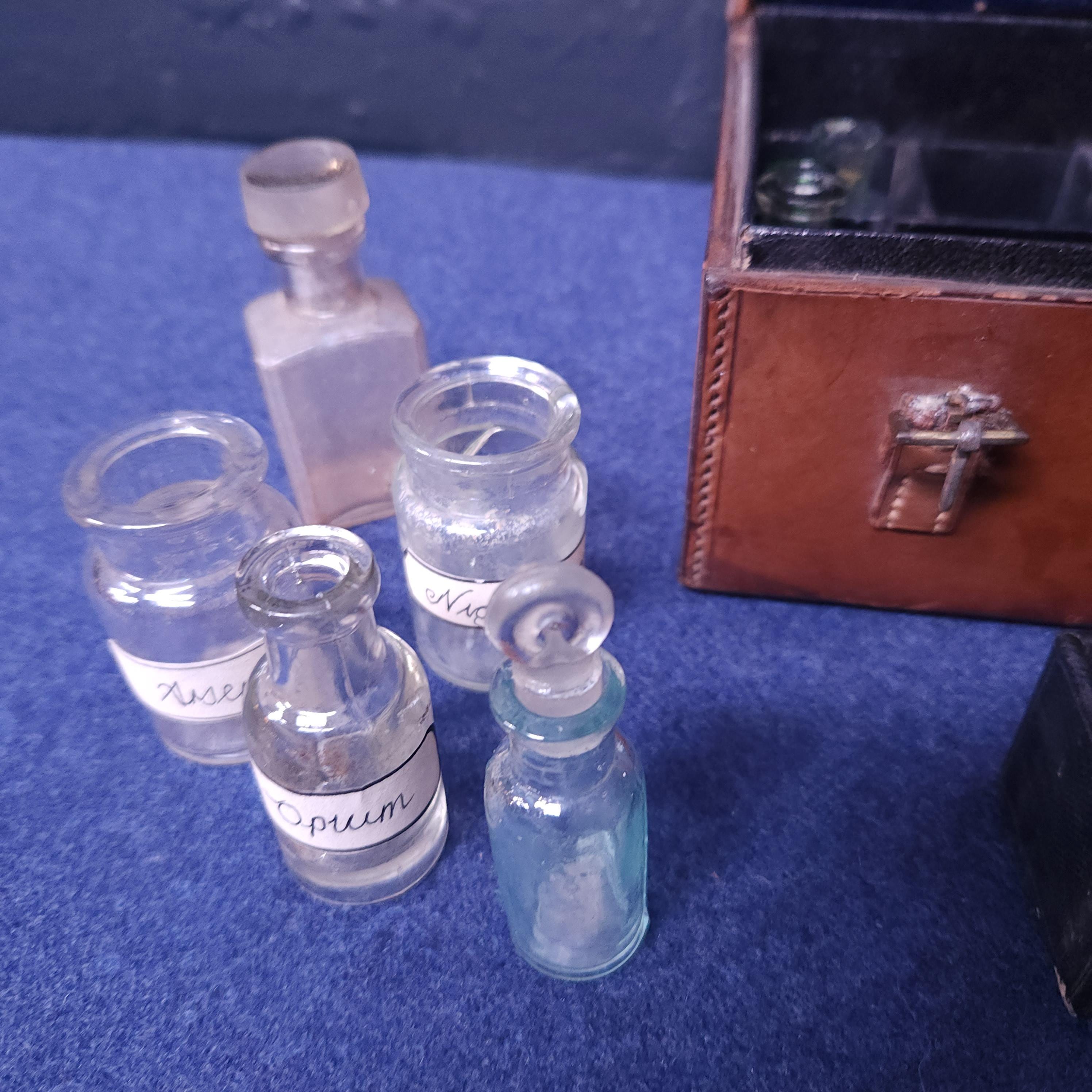 Victorian Apothecary Leather Case & Contenets