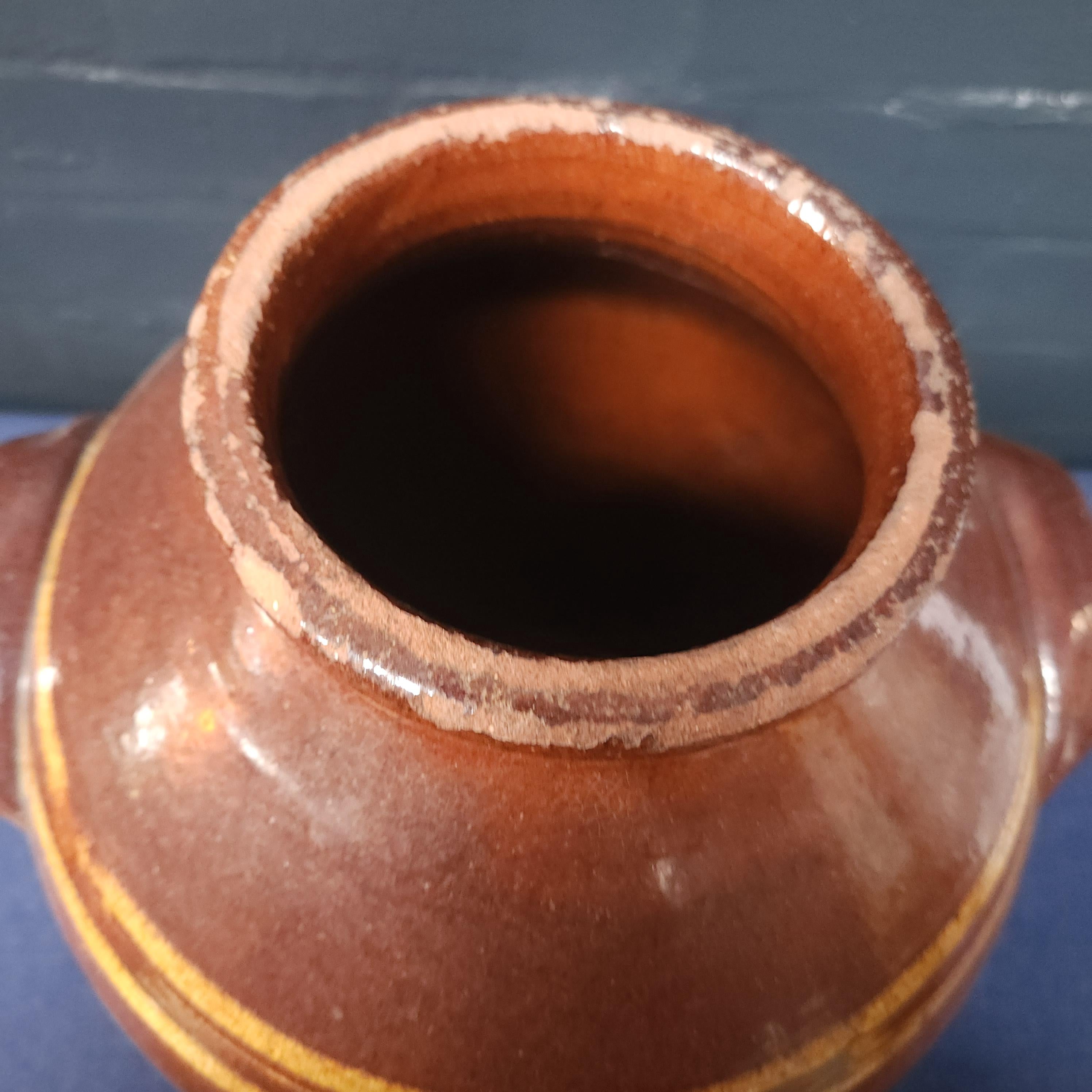 19thC Salopian Terracotta Dairy or Cider Flagon