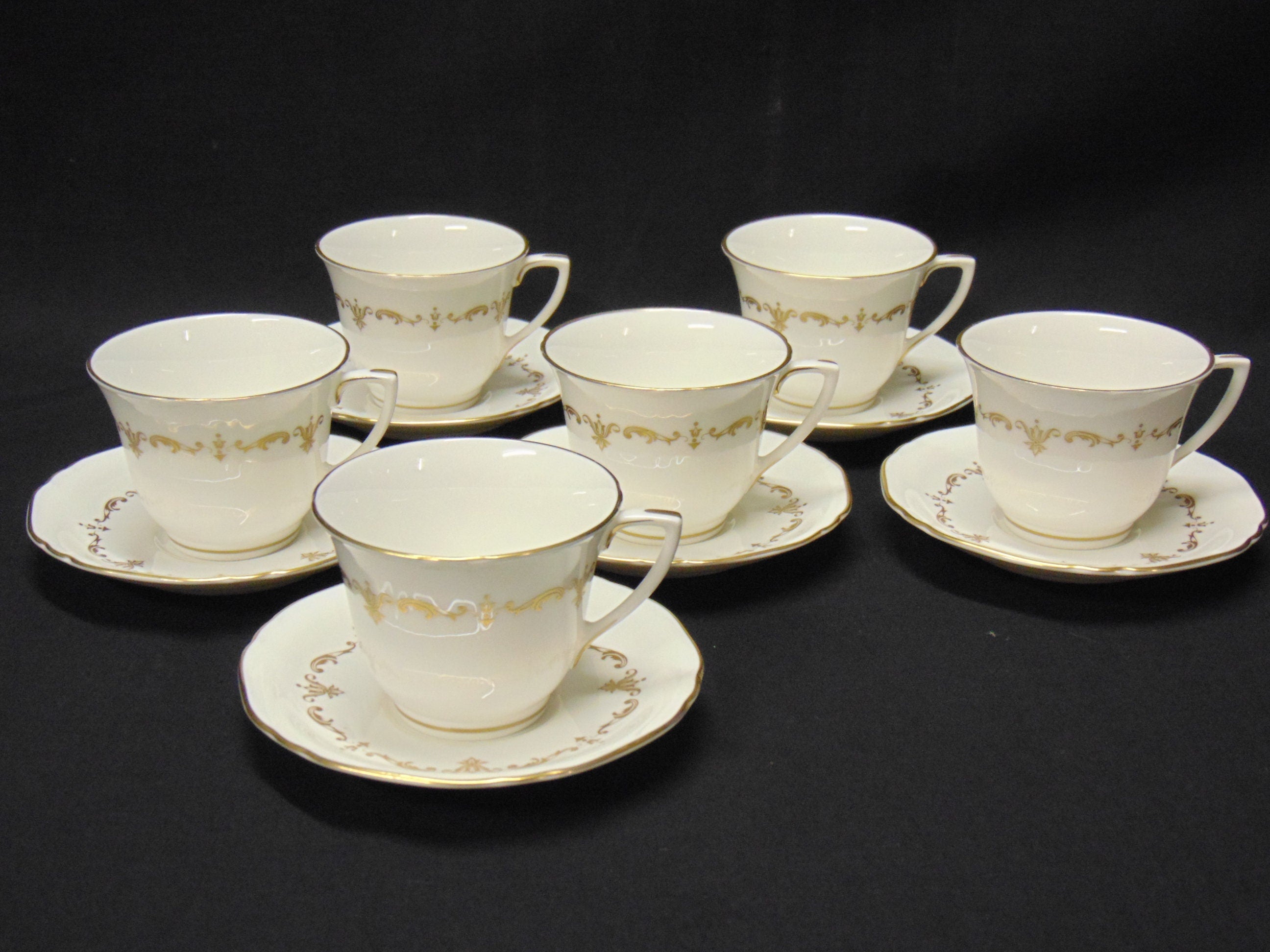 Royal Worcester Gold Chantilly Coffee Cup and Saucer