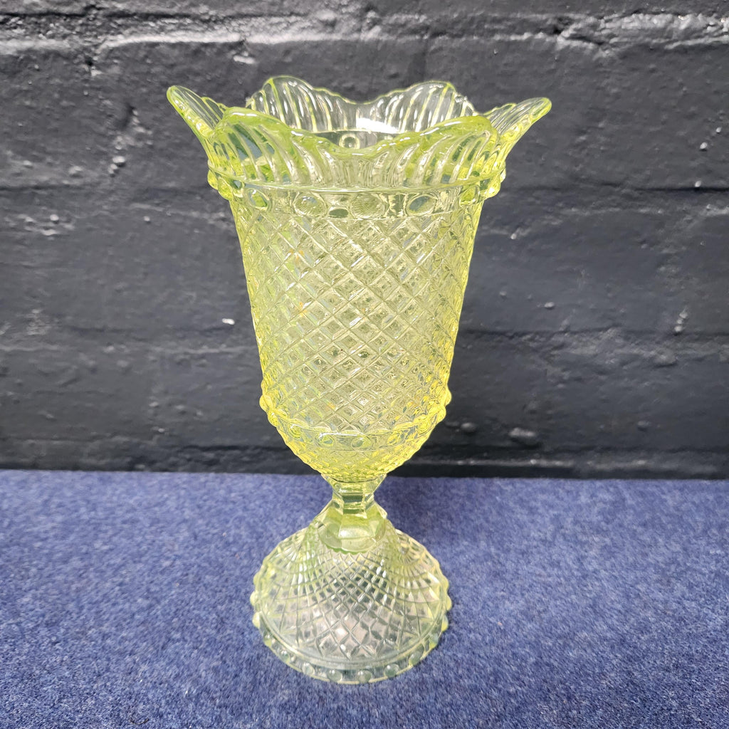 Yellow Uranium Glass Celery Vase
