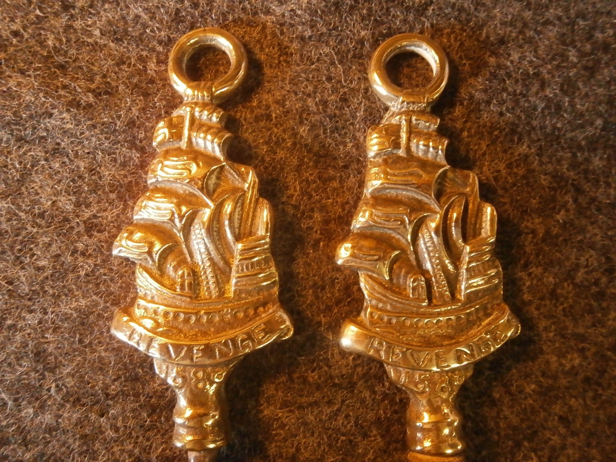 Mid-Century Retro, Brass Corkscrew and Matching Bottle top Opener