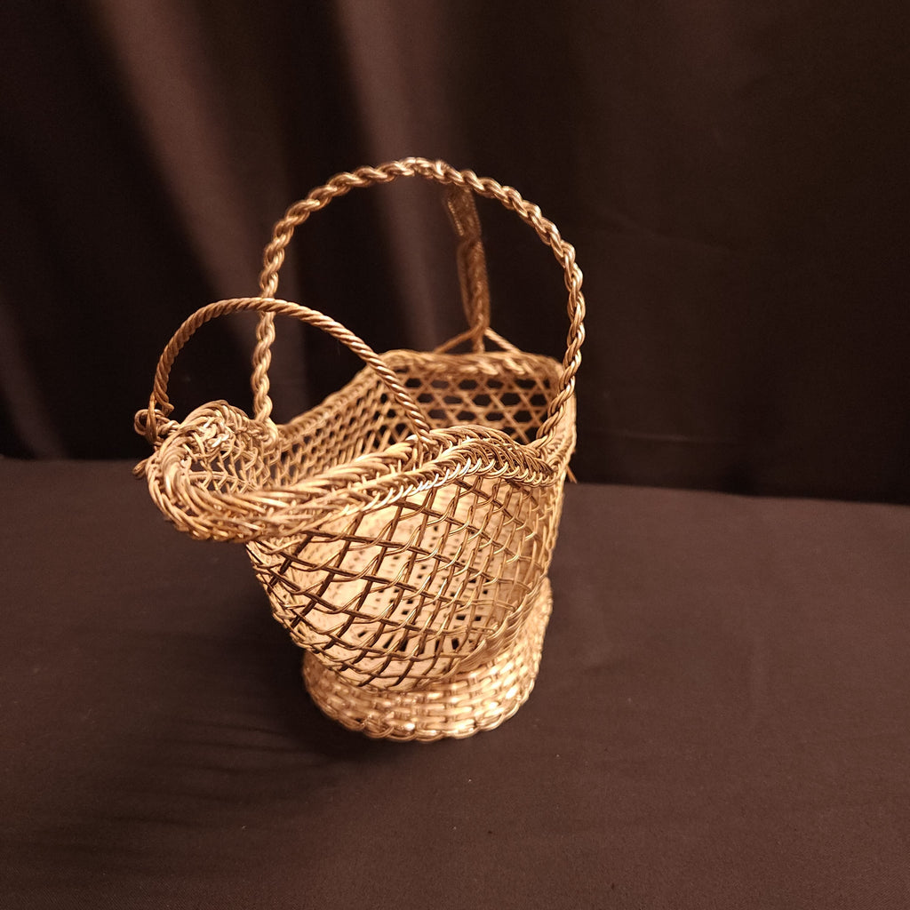 Vintage French Silverplated Wire Wine Bottle Holder