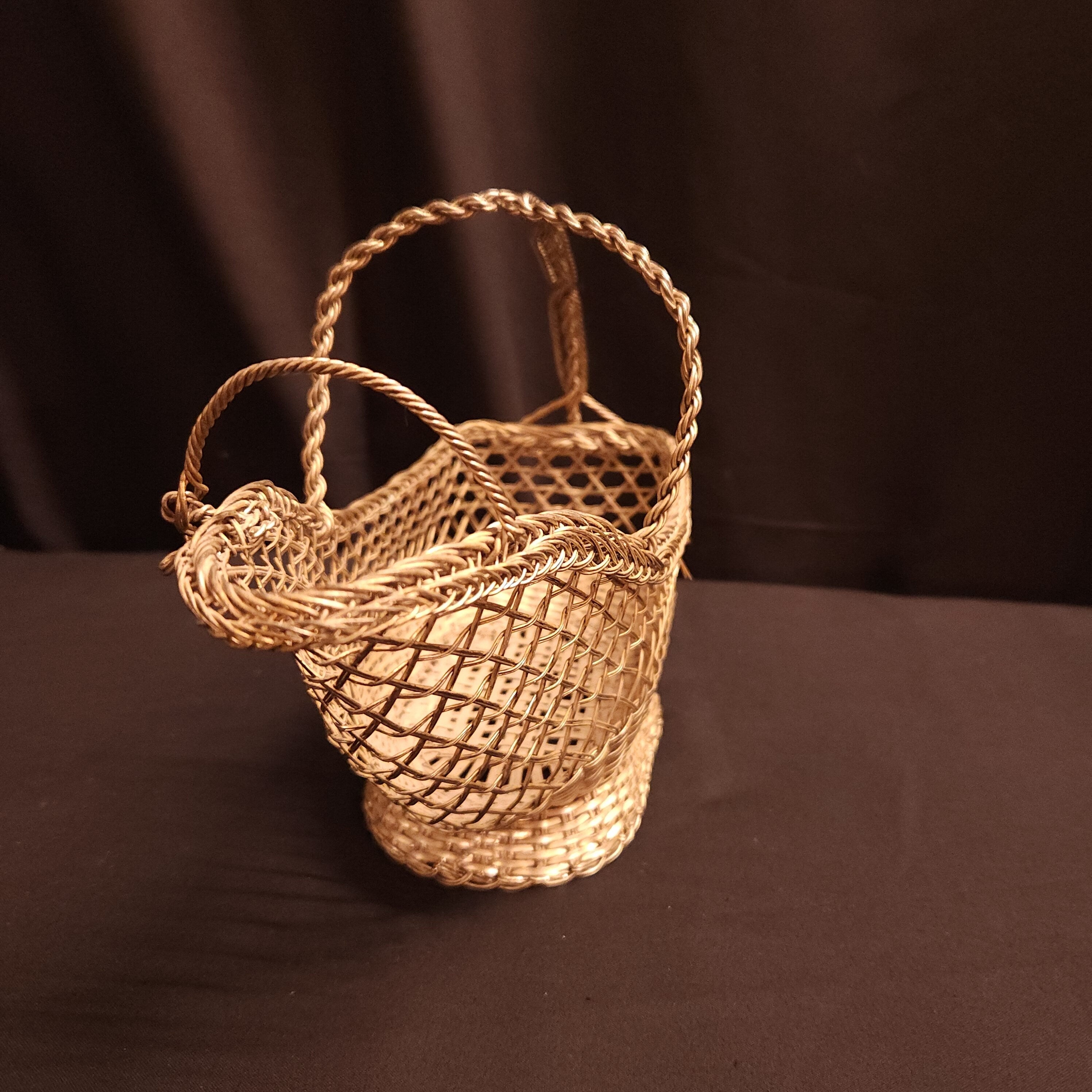 Vintage French Silverplated Wire Wine Bottle Holder