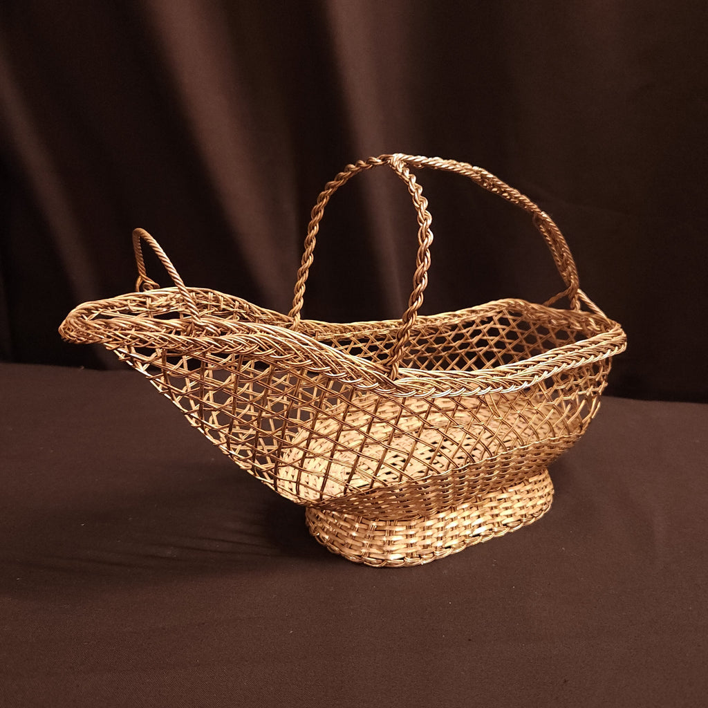 Vintage French Silverplated Wire Wine Bottle Holder