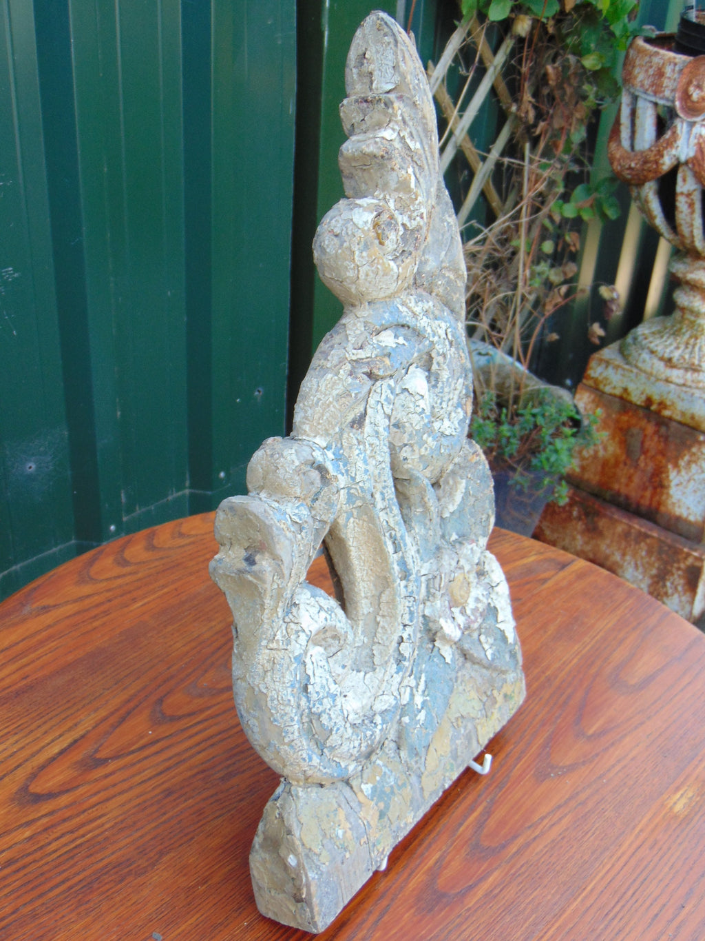Carved Wooden Shelf Bracket, 19th Century Antique
