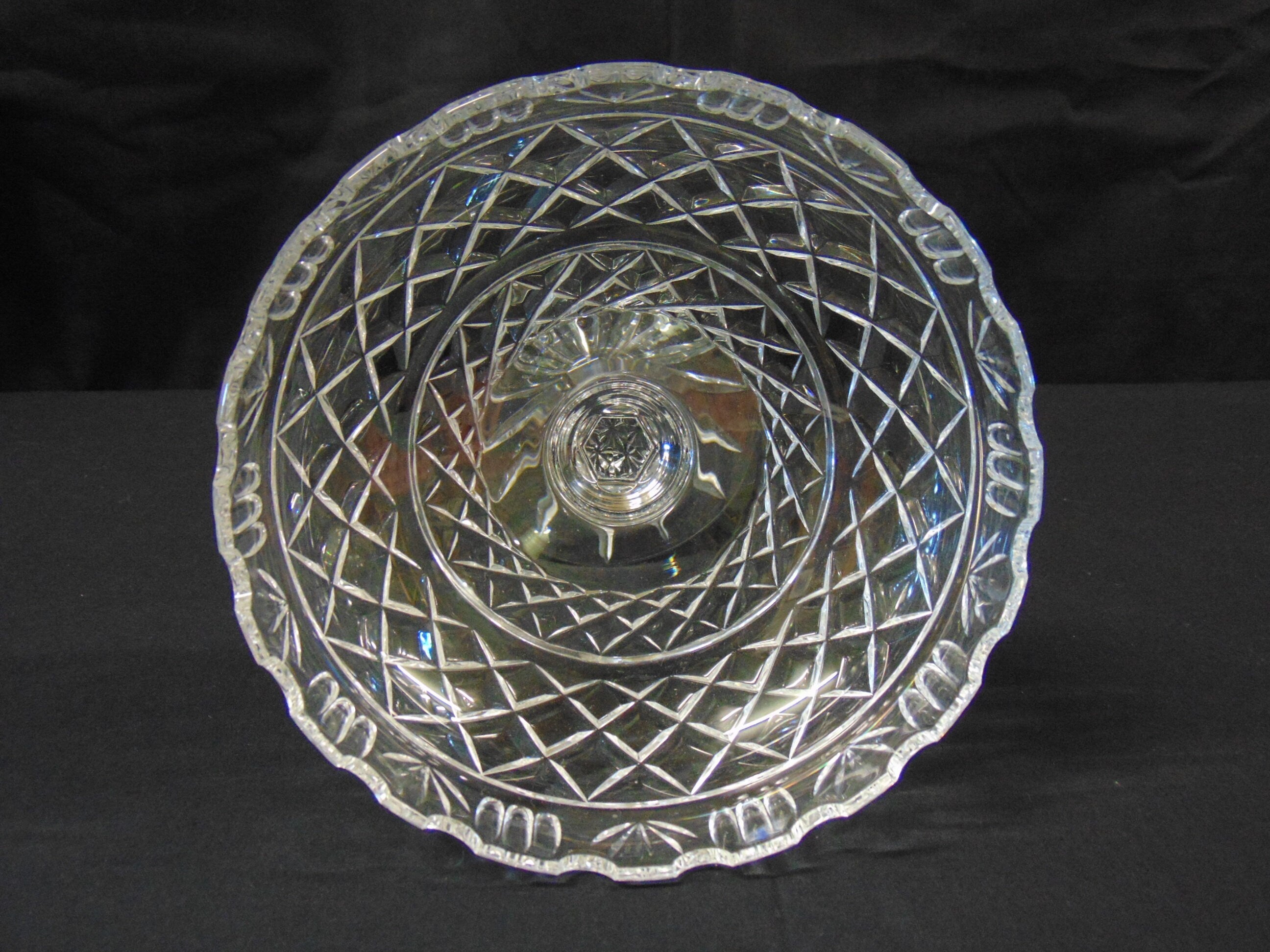 Victorian Hand Cut Crystal Pedestal Comport