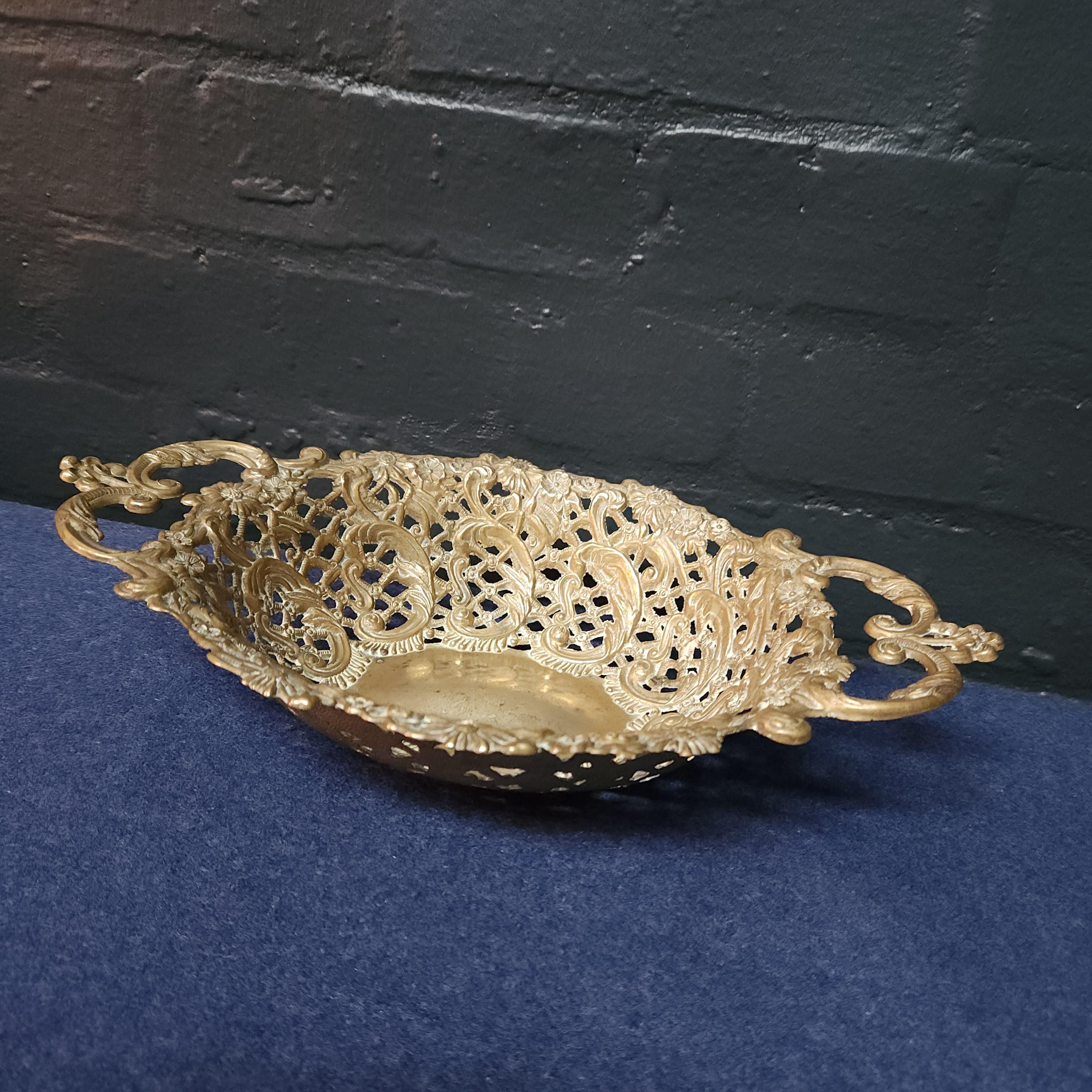 Italian Baroque Brass Basket