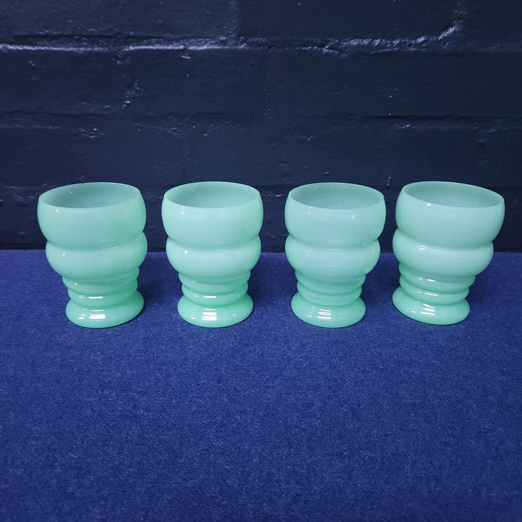 Jadeite Opaline Uranium Glass Lemonade Set, Jug and 4 Glasses