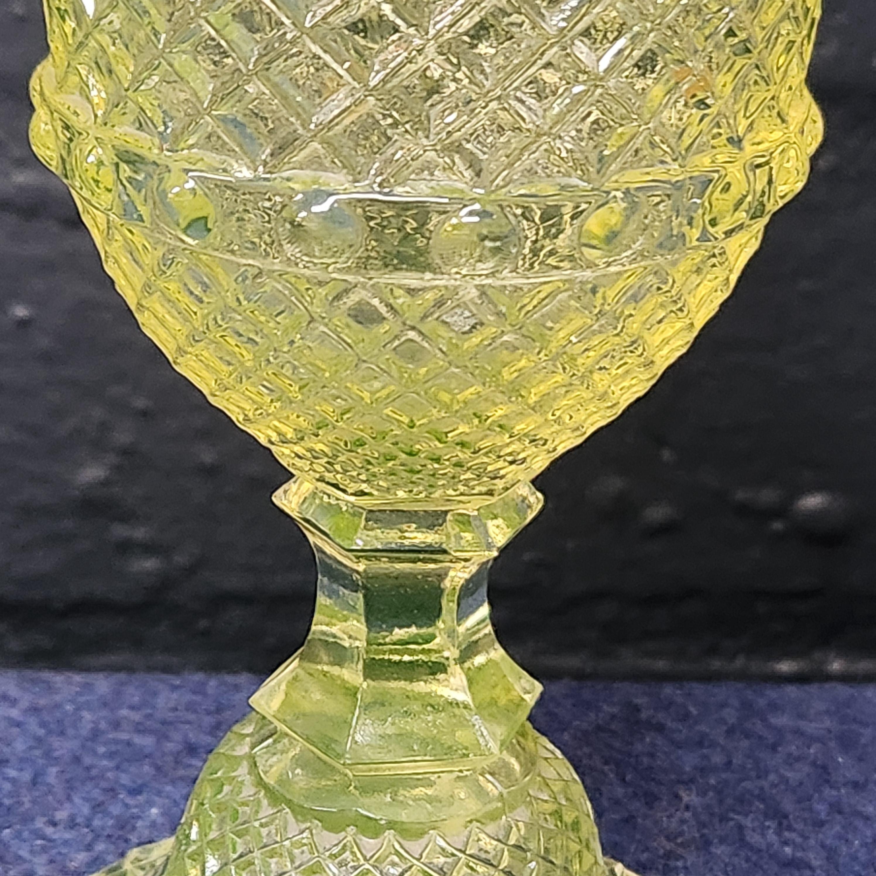 Yellow Uranium Glass Celery Vase