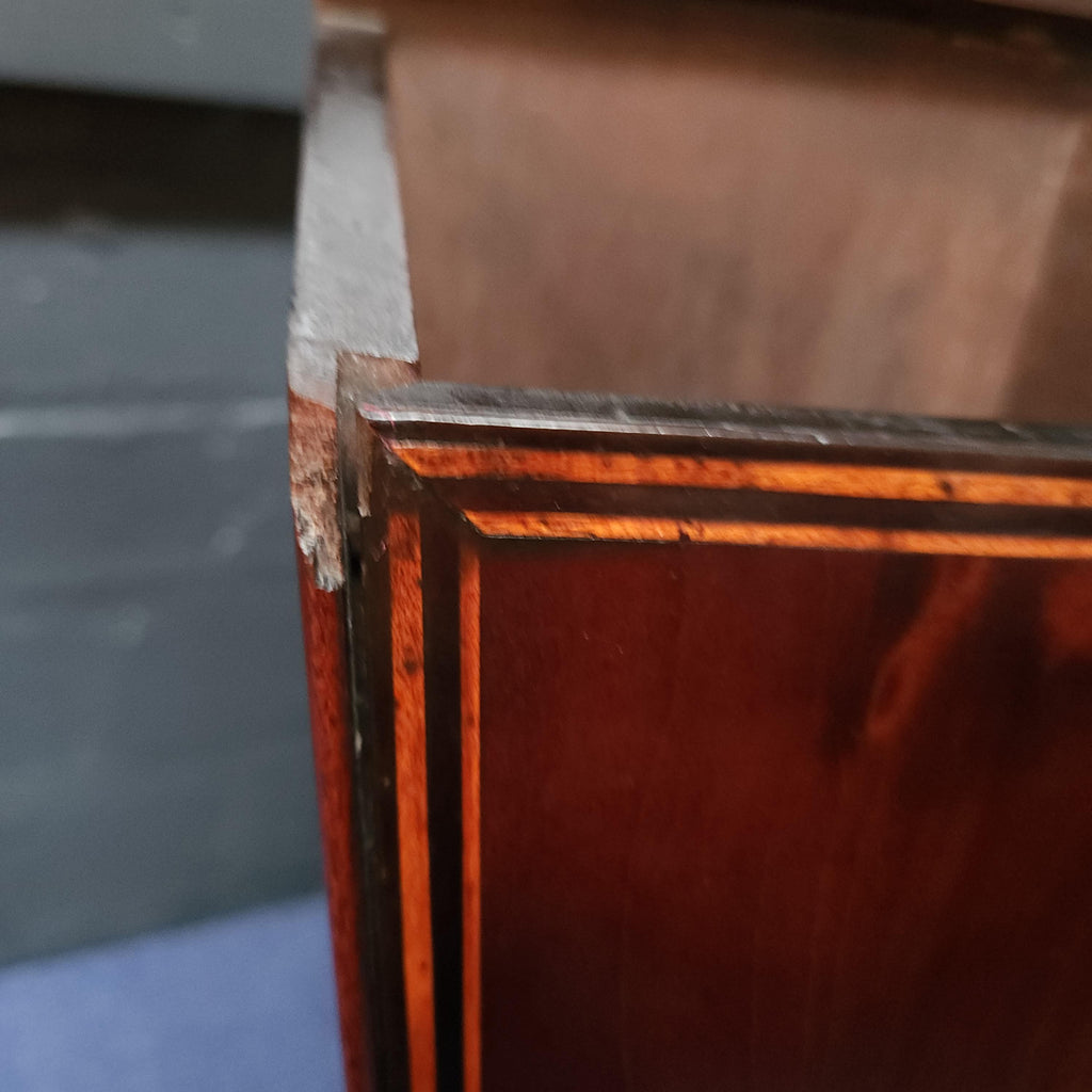 Inlaid Mahogany Georgian Candle Box. Circa Late 18thC