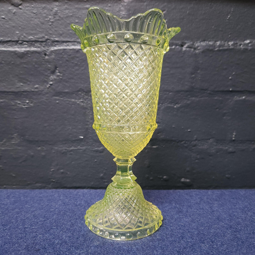 Yellow Uranium Glass Celery Vase