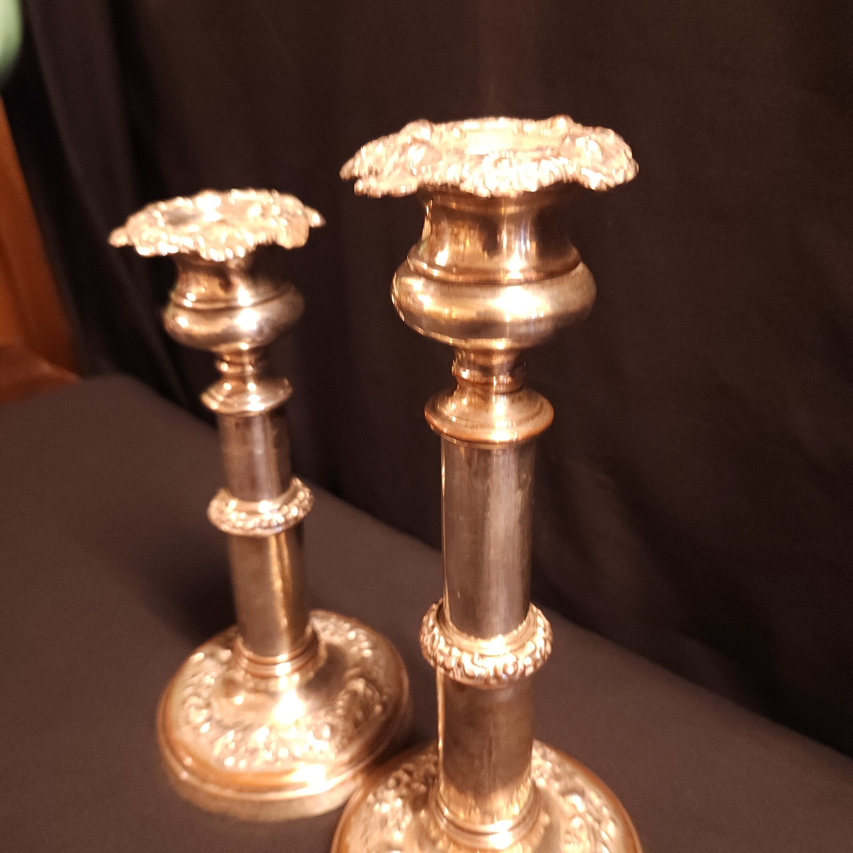 Pair Georgian Silver on Copper Candlesticks circa 1810/1820