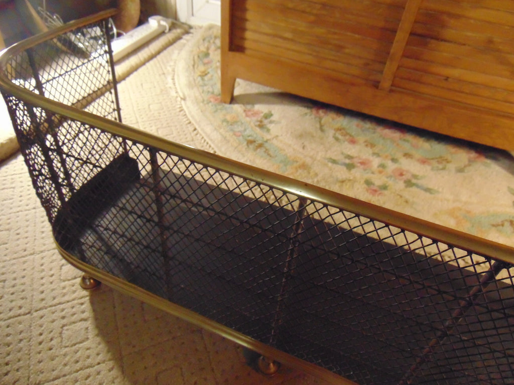 Early to Mid 19thC Brass and Wirework Fire Fender