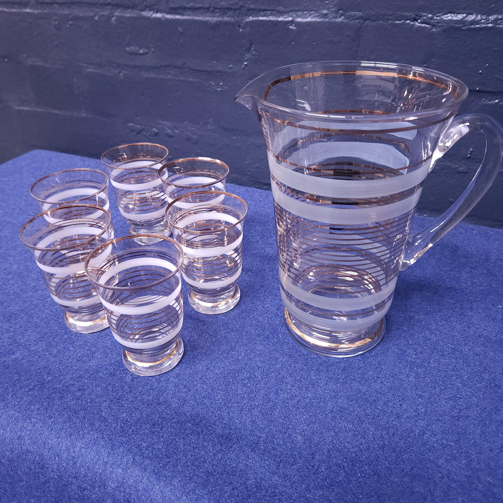 Art Deco Lemonade Set, Pitcher and Glasses