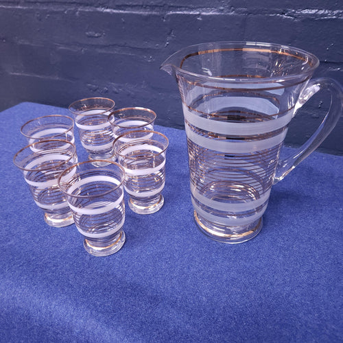 Art Deco Lemonade Set, Pitcher and Glasses