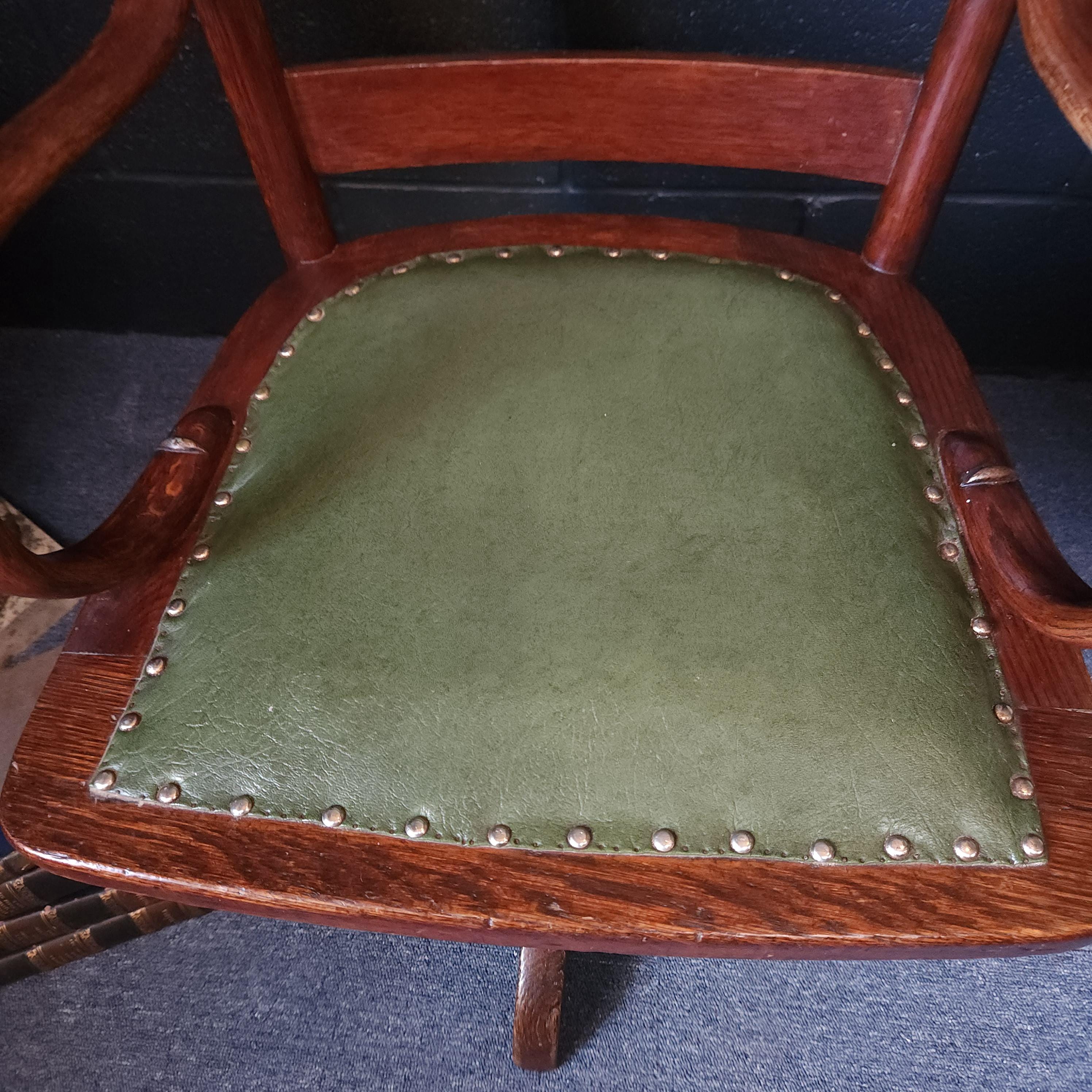 Edwardian Oak Swivel Desk Chair