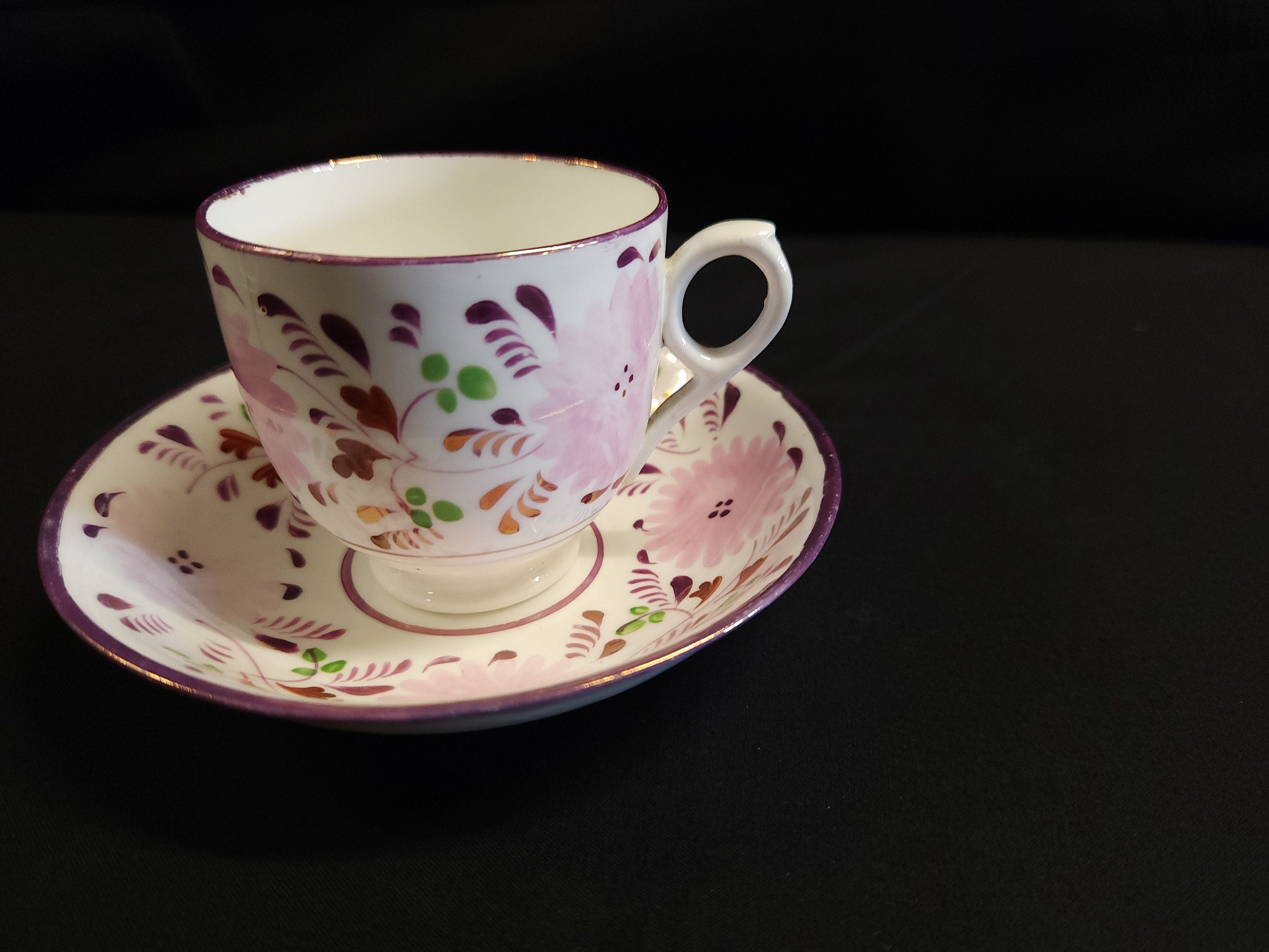Early 19th Century Pearlware Teacup and Saucer