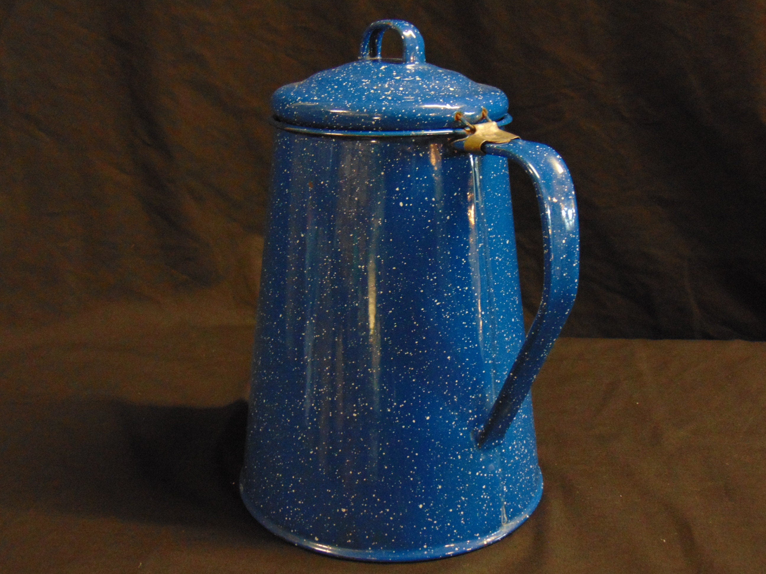 Vintage French Enamel Lidded Jug
