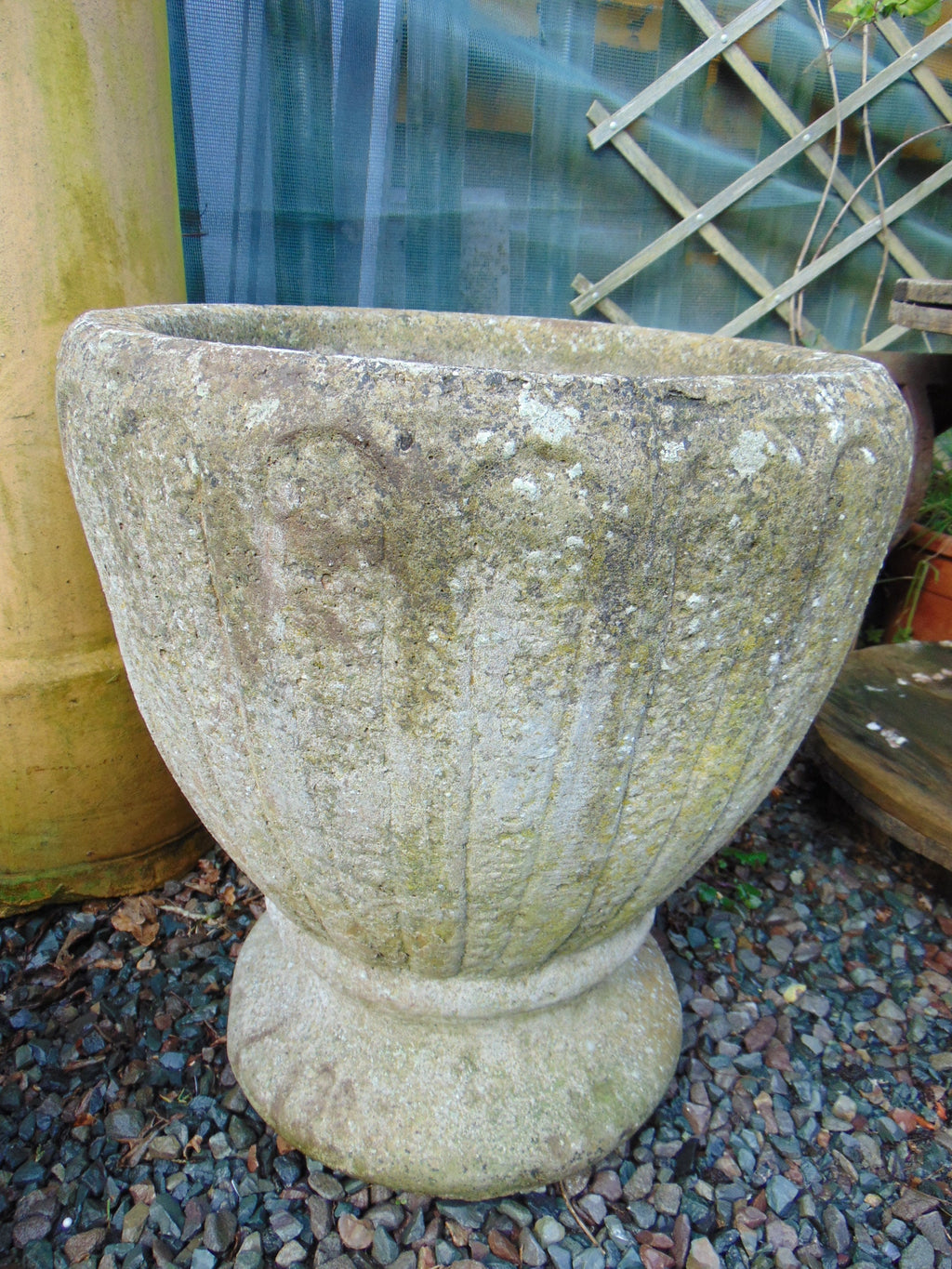 Weathered Reconstituted Stone Garden Urn